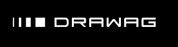 Logo mit den Worten 'DRAWAG' auf schwarzem Hintergrund