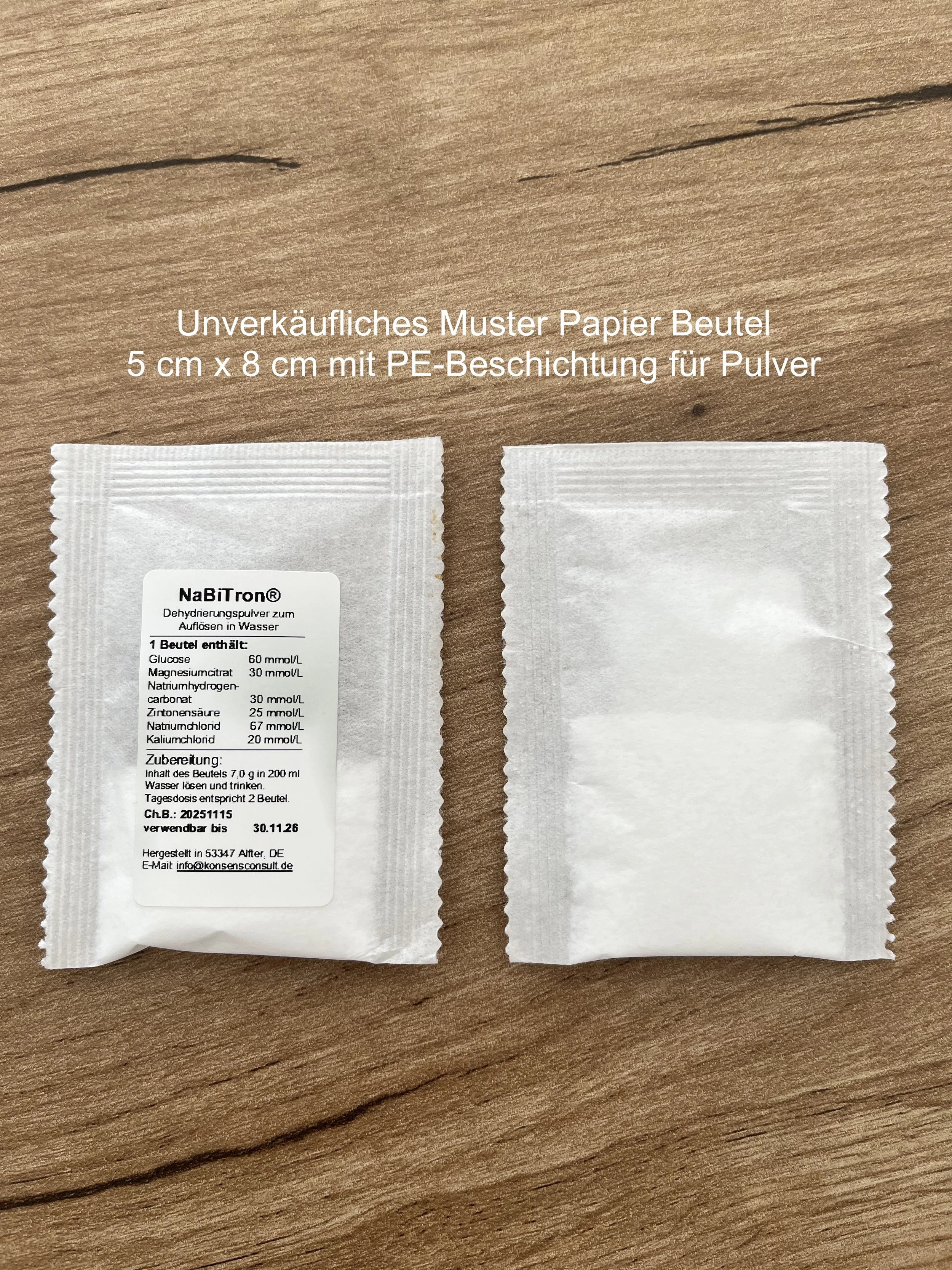 Service - Option: Pulverabfüllung in Einzelportionen