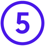 Cercle violet avec le chiffre 5 à l'intérieur