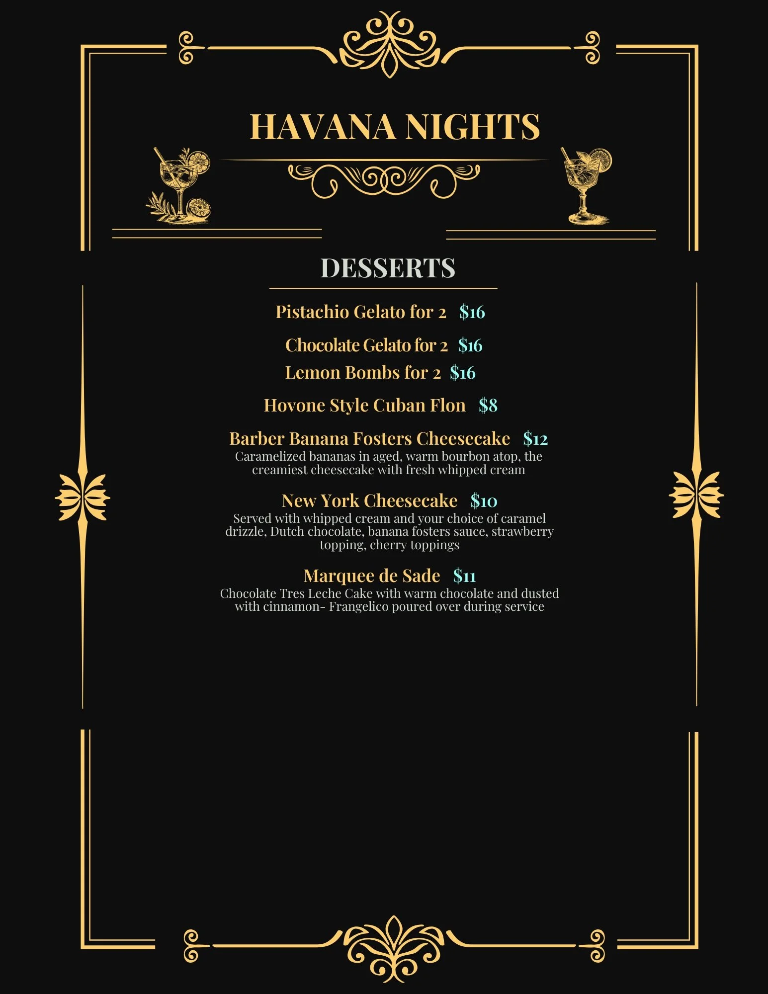 Havana Nights WV_Desserts-Menu_5Dec2025