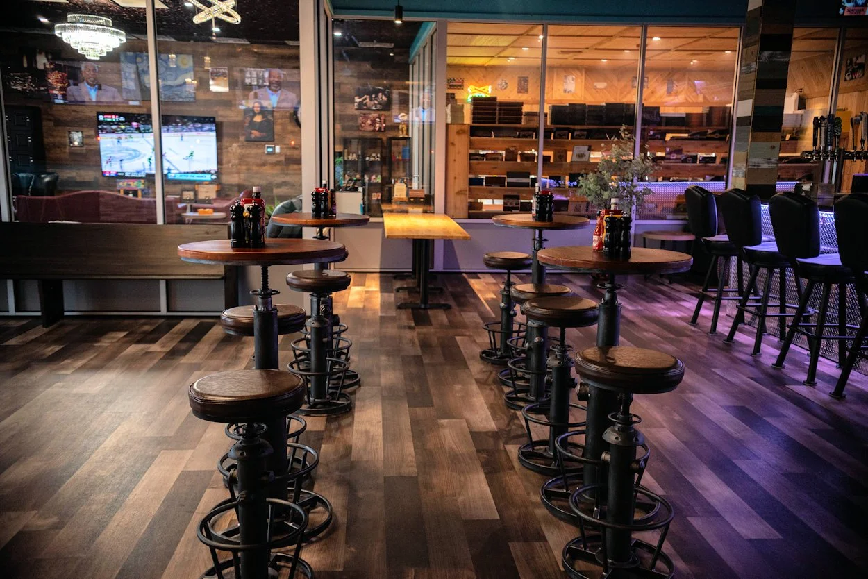 Havana Nights WV high top tables in bar area