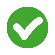 Green circle with a white checkmark inside