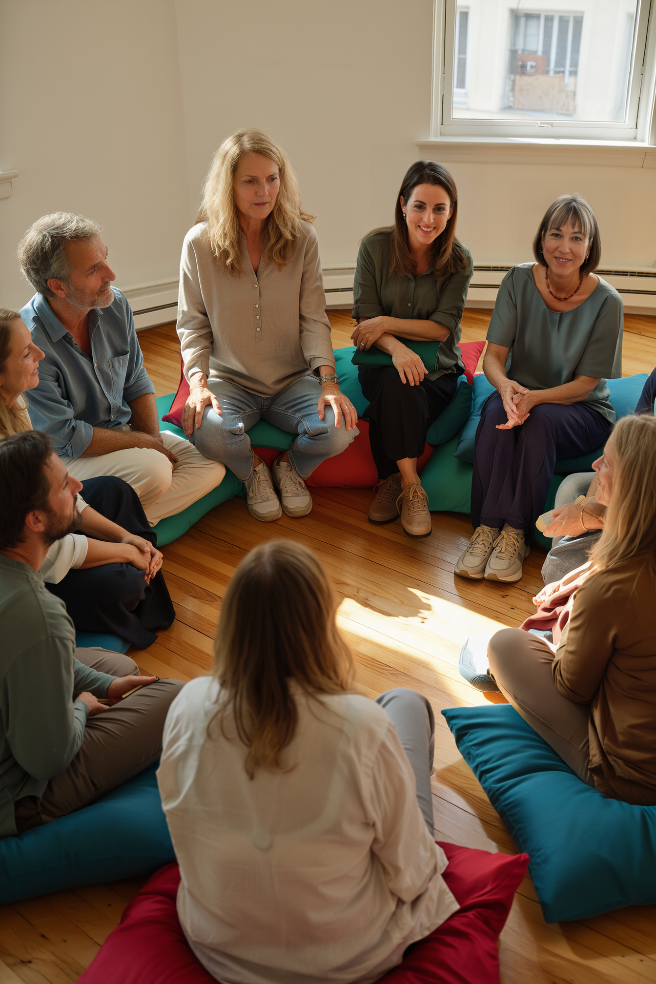 Eine Gruppe Lehrer:innen nimmt an einem Burnout-Präventionsworkshop für mehr Work-Life-Balance teil.