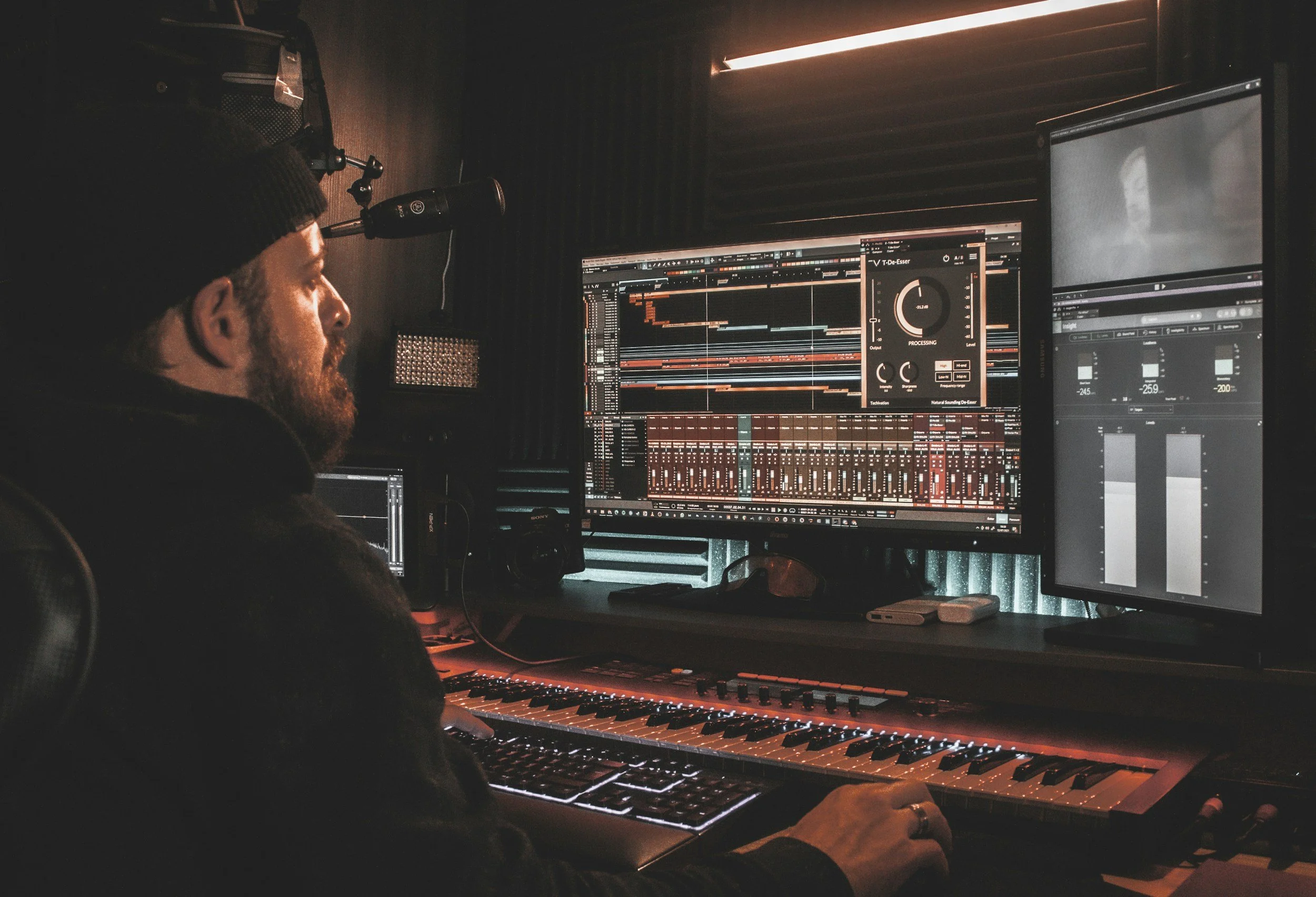 Audio editor working on professional mixing and post production software