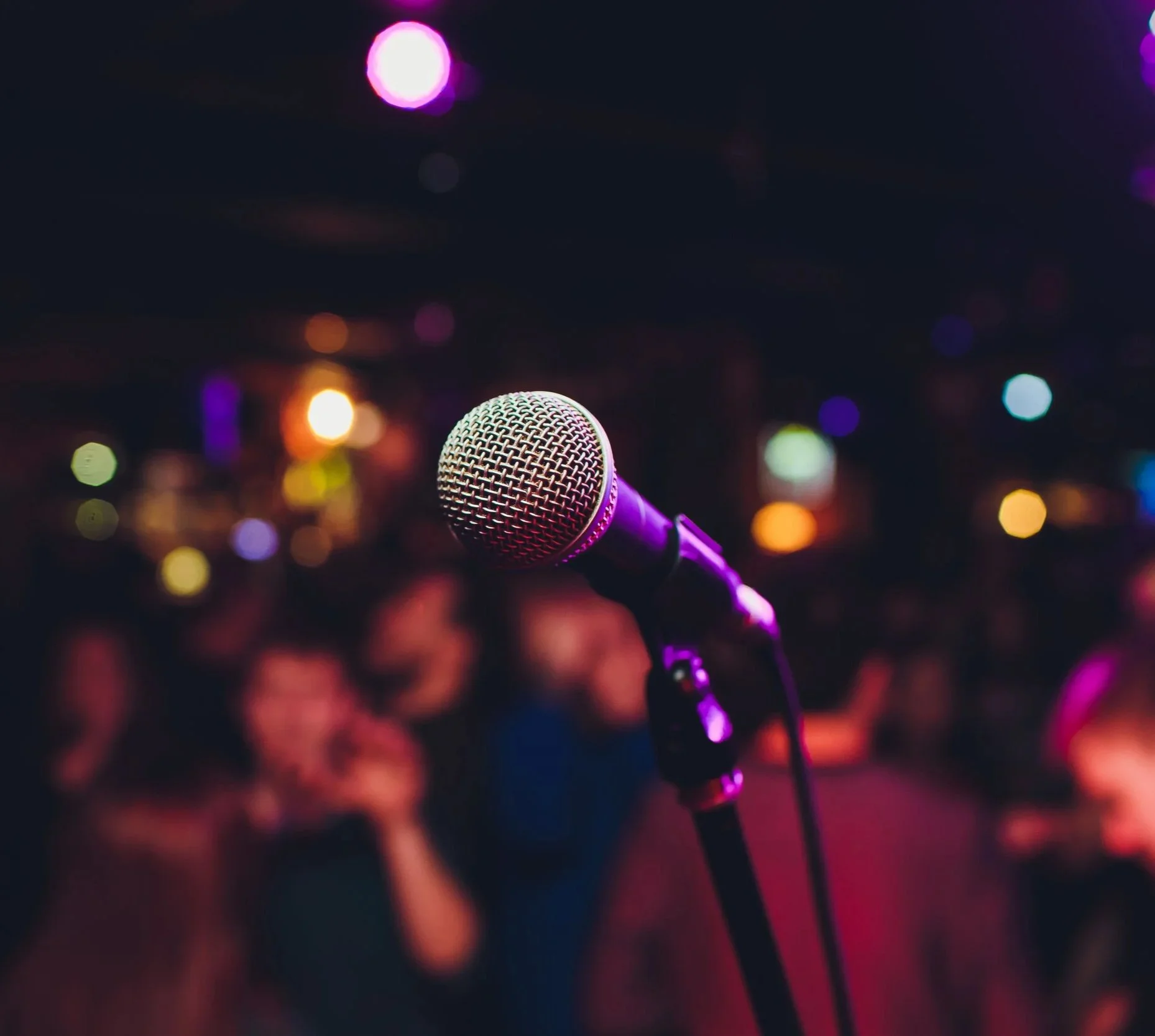 Professional vocal microphone set up for a live event