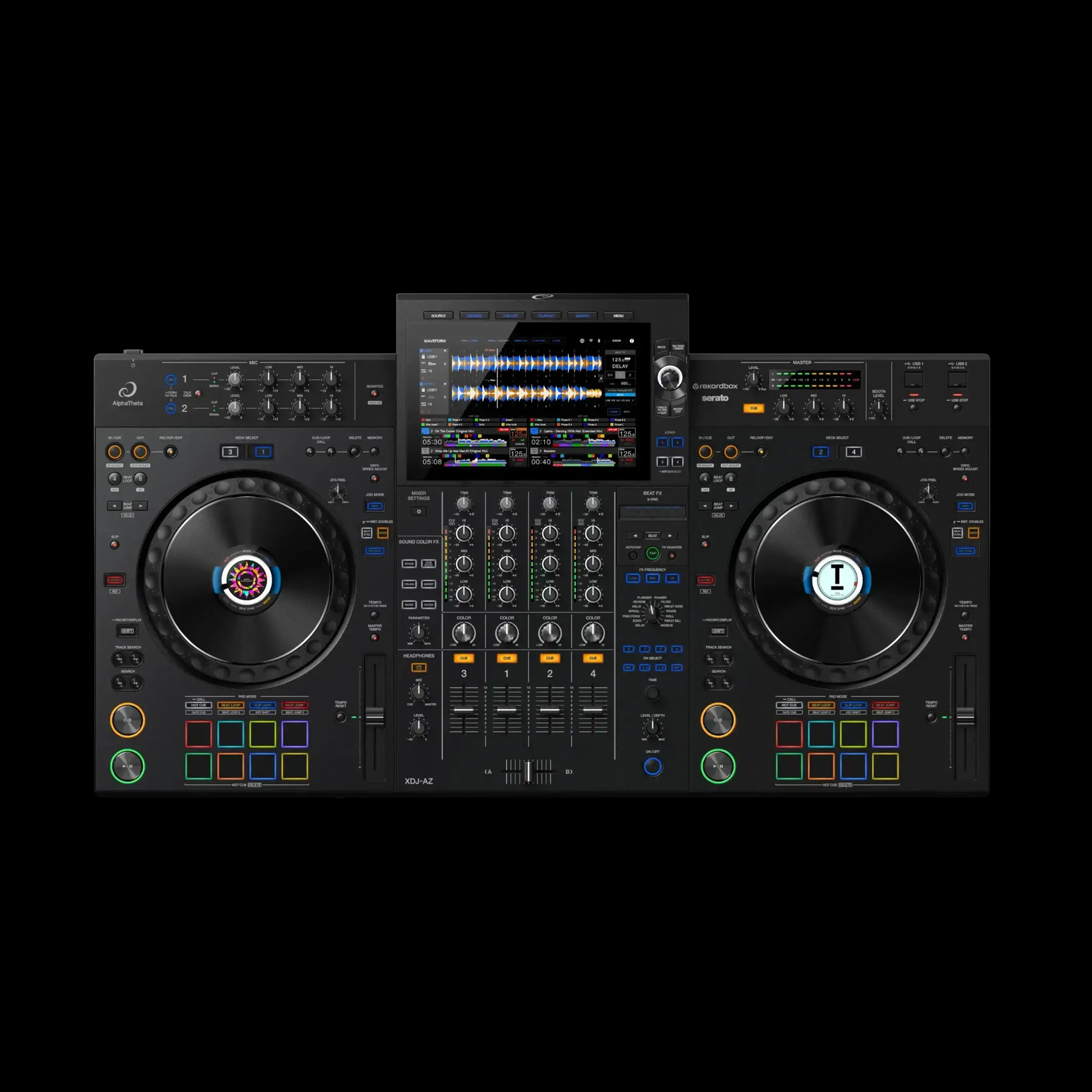 Front view of the AlphaTheta XDJ-AZ professional DJ system