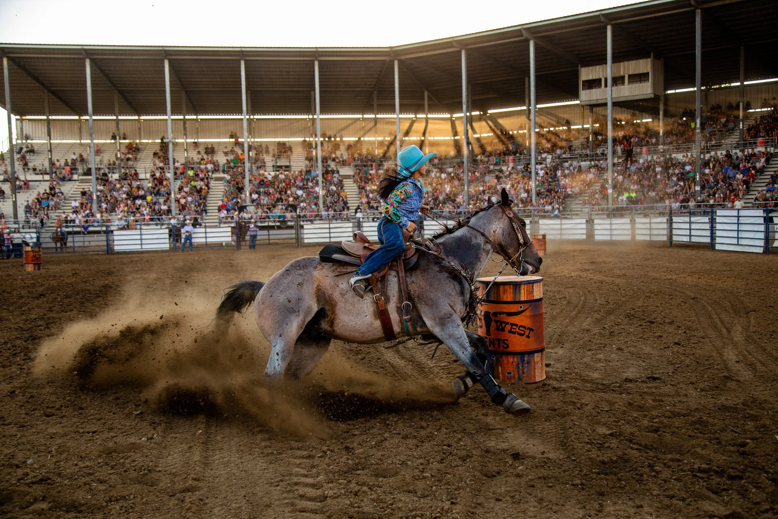 Barrel Racing in the grandstand at the Clark County Fair.jpg