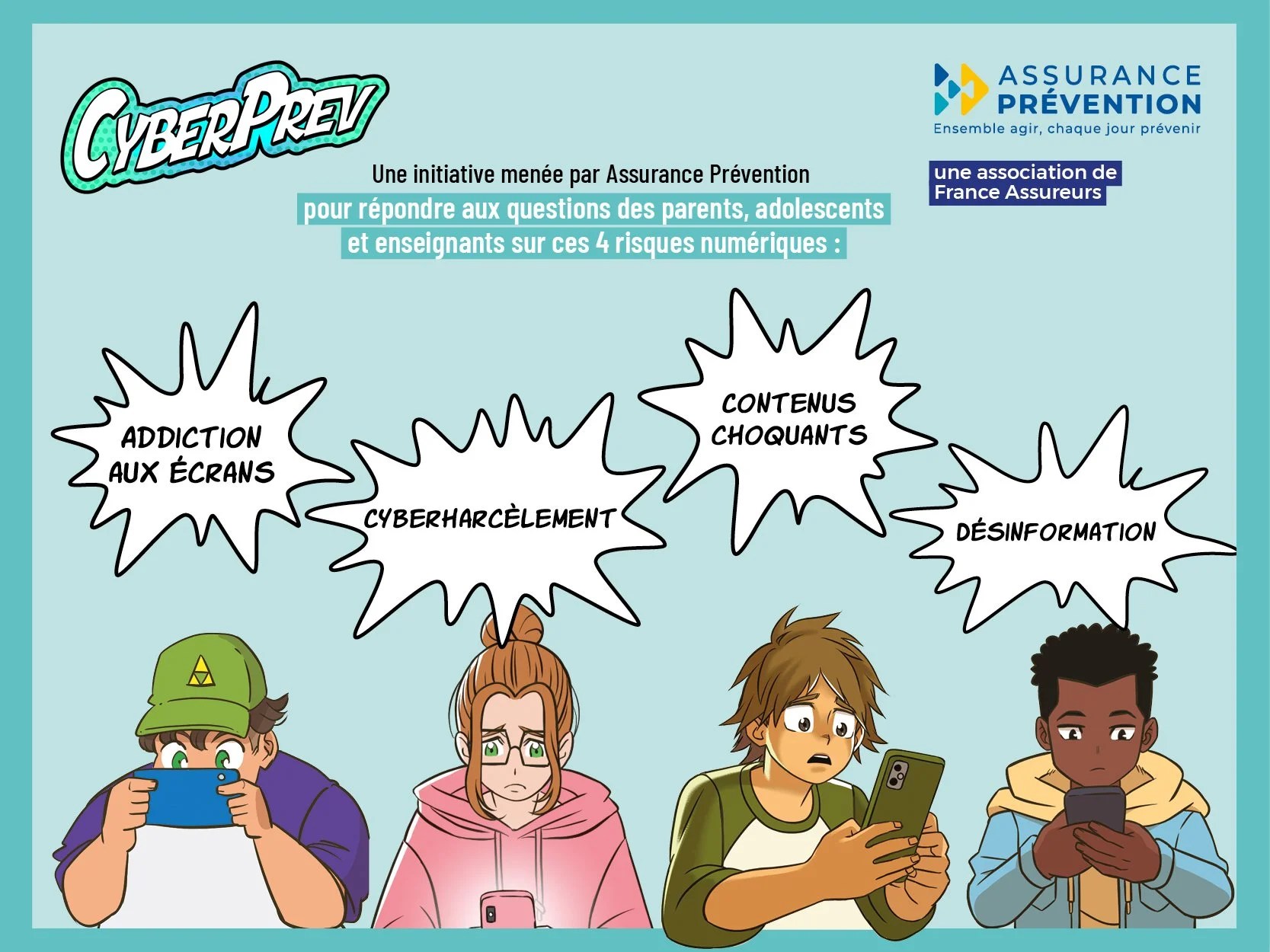 Agence Pastelle - Assurance Prévention, CyberPrev, Falcon Flip, communication de marque, addiction aux écrans, le cyberharcèlement, le contenu choquant et la désinformation, jeux vidéo, webtoon, manga.