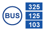 Bus 325, 125 et 103.