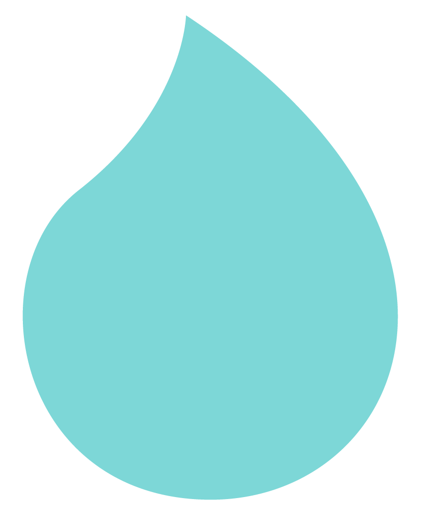 Agence Pastelle -  Illustration d'une goutte d'eau cyan.
