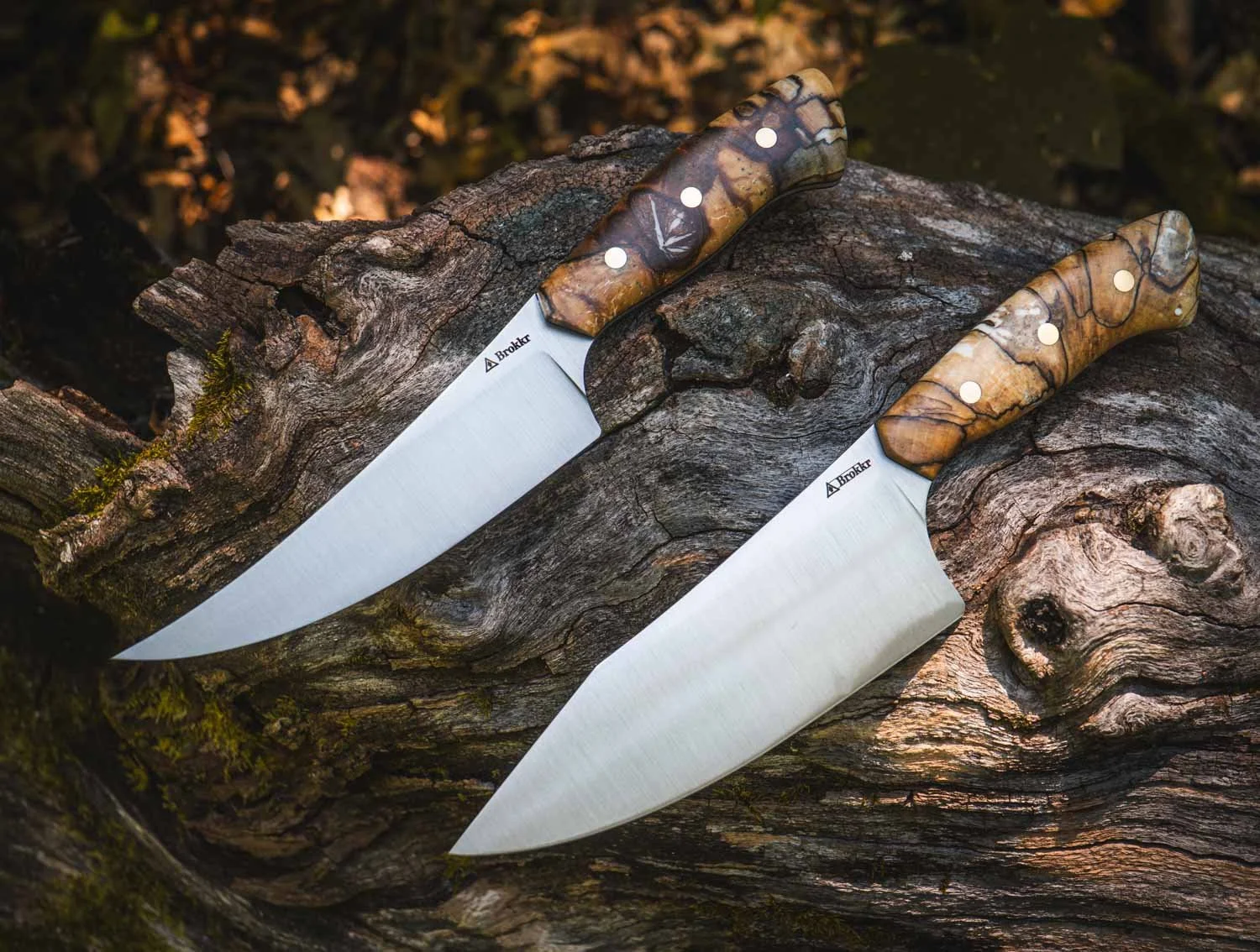 Chef's Pair - Lt Chopper and Carver - AEB-L / Spalted Birch