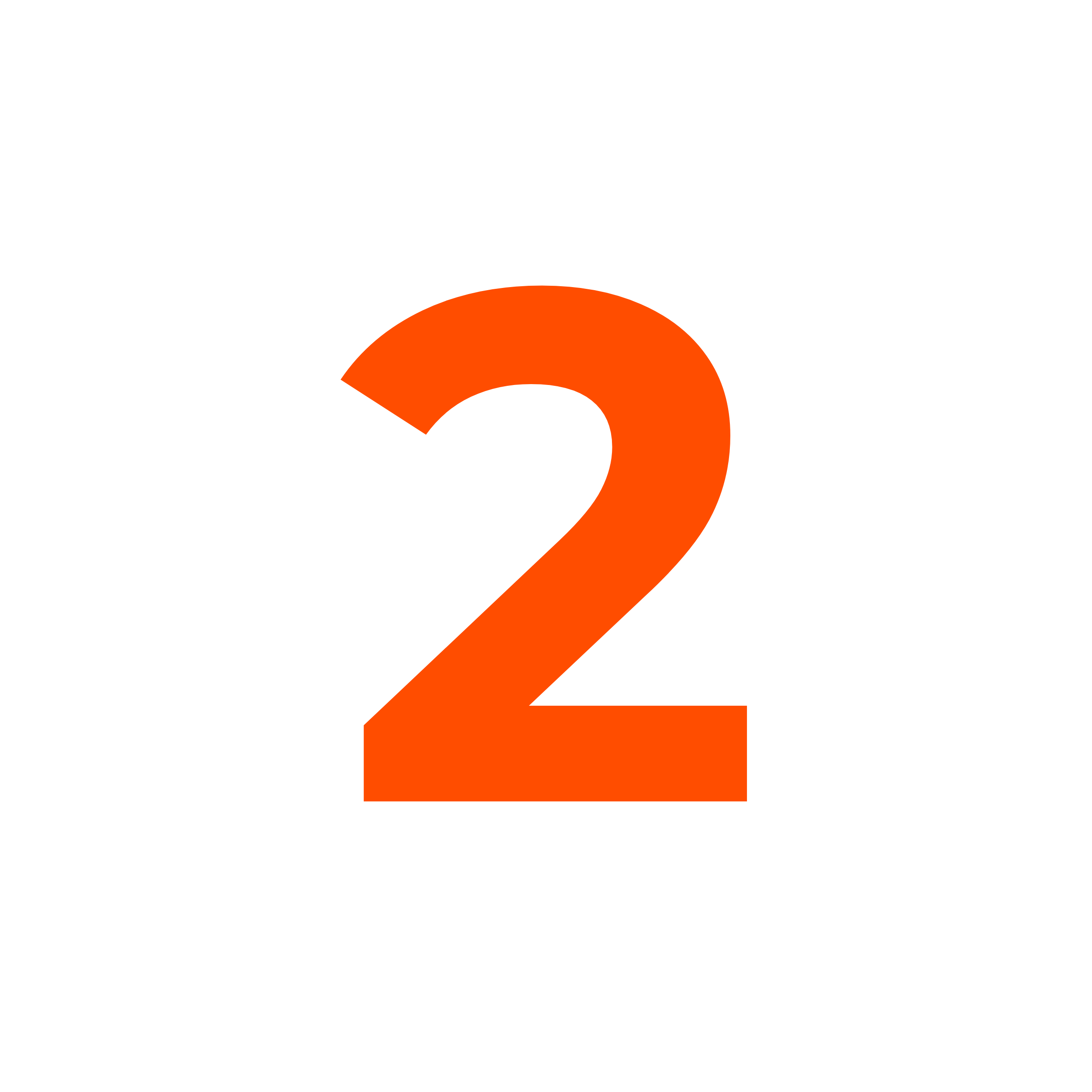 The number 2 in orange on a black background with circular design elements.