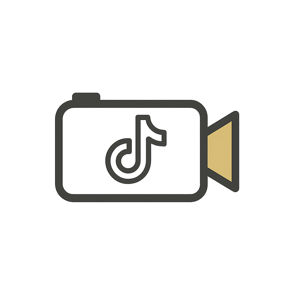 Digital camera with a TikTok logo on the screen