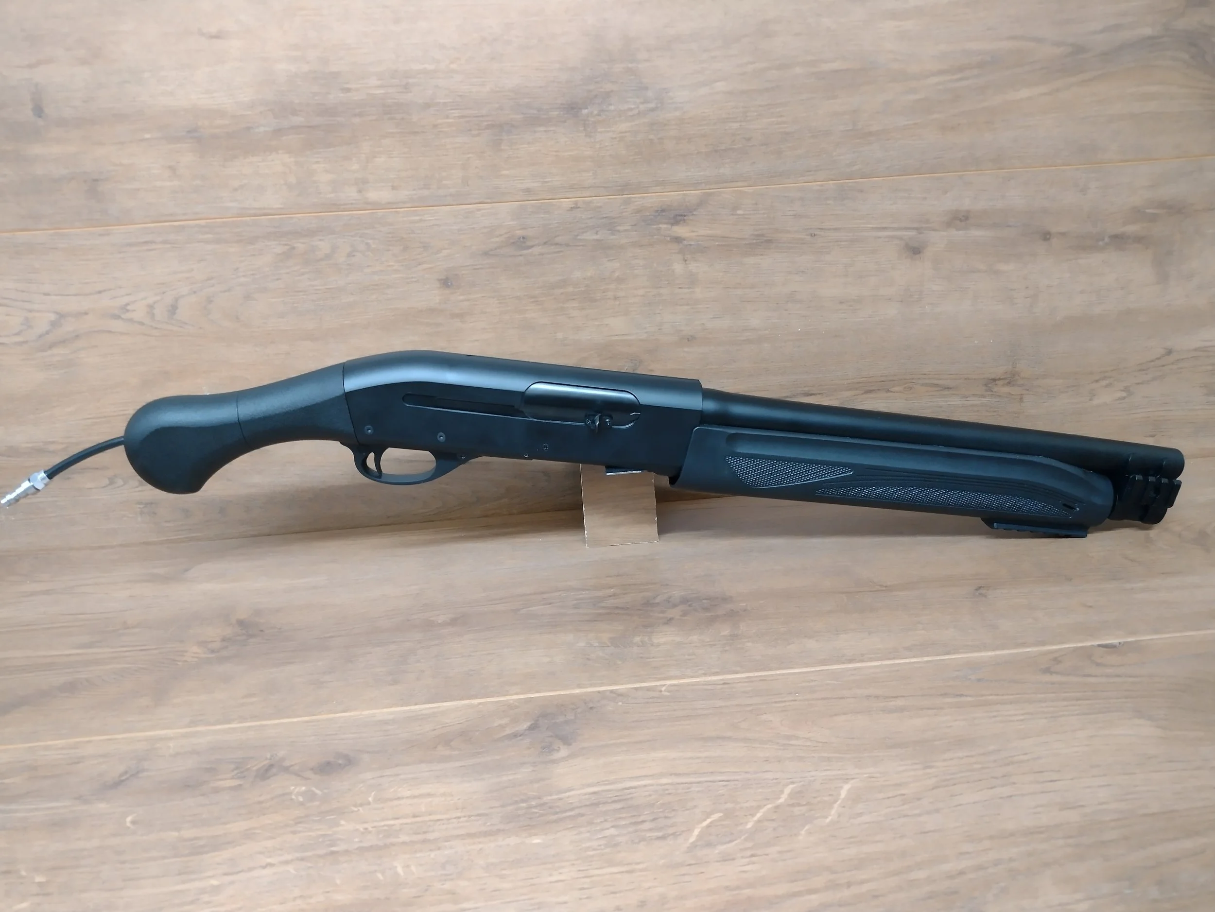 Remington V3 TAC-13 style with birdshead grip HPA semi-auto tri-shot airsoft shotgun