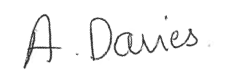 Handwritten signature of A. Davies