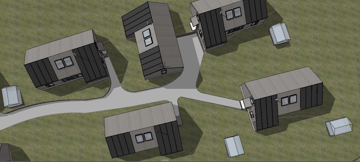 Boligene gruppert i små tun