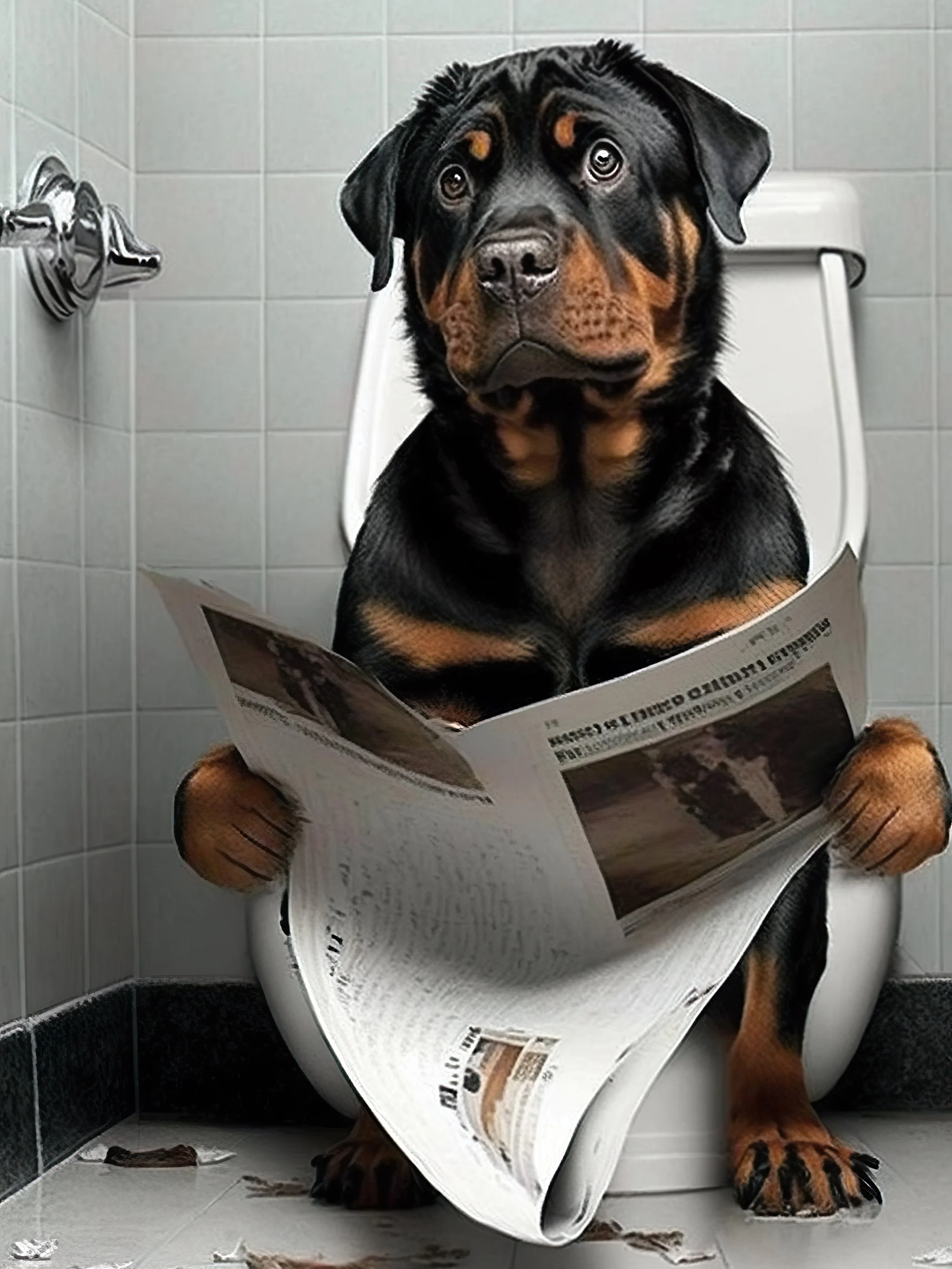 Rottweiler on Toilet 3by4.jpg