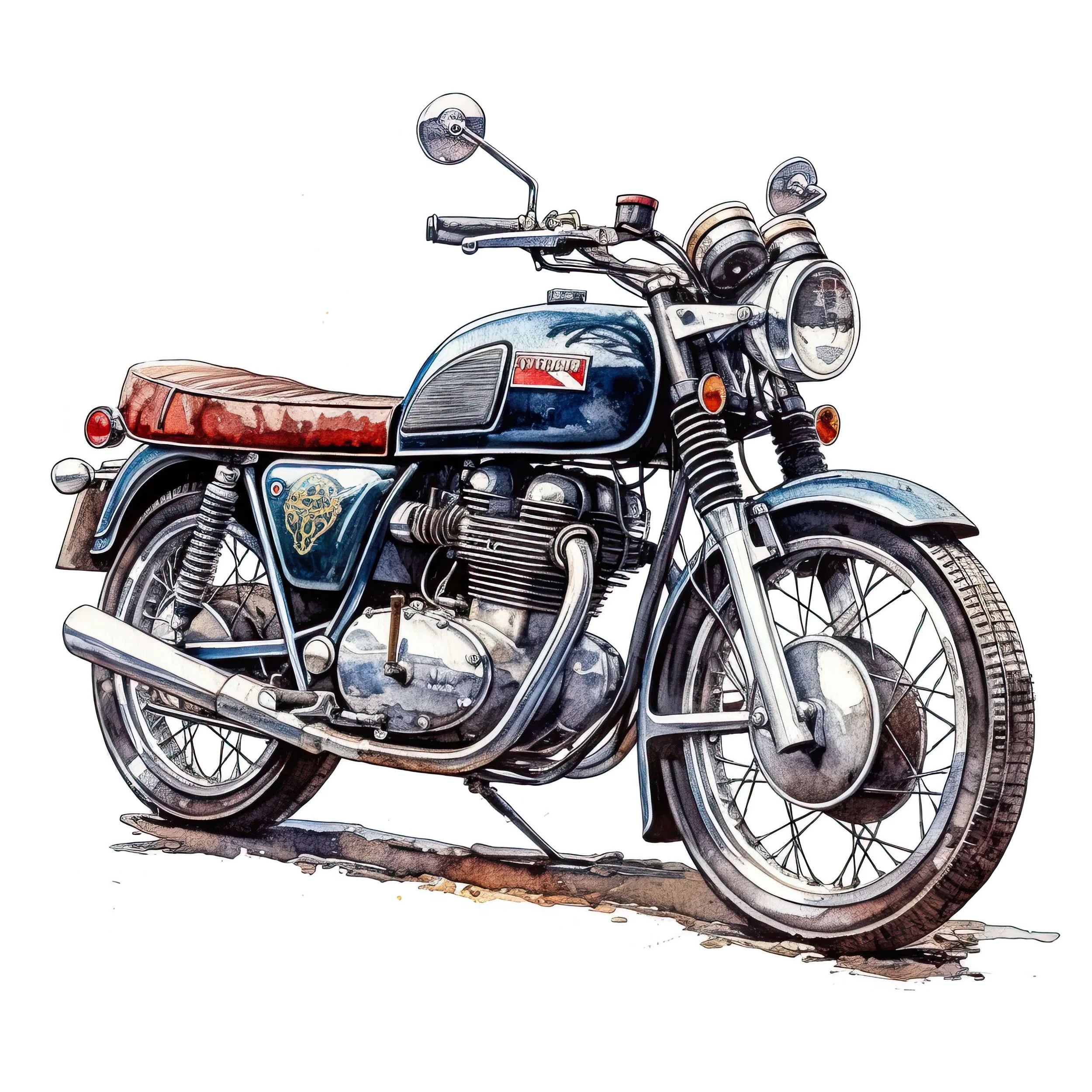 Motorbike Watercolour  Image 10