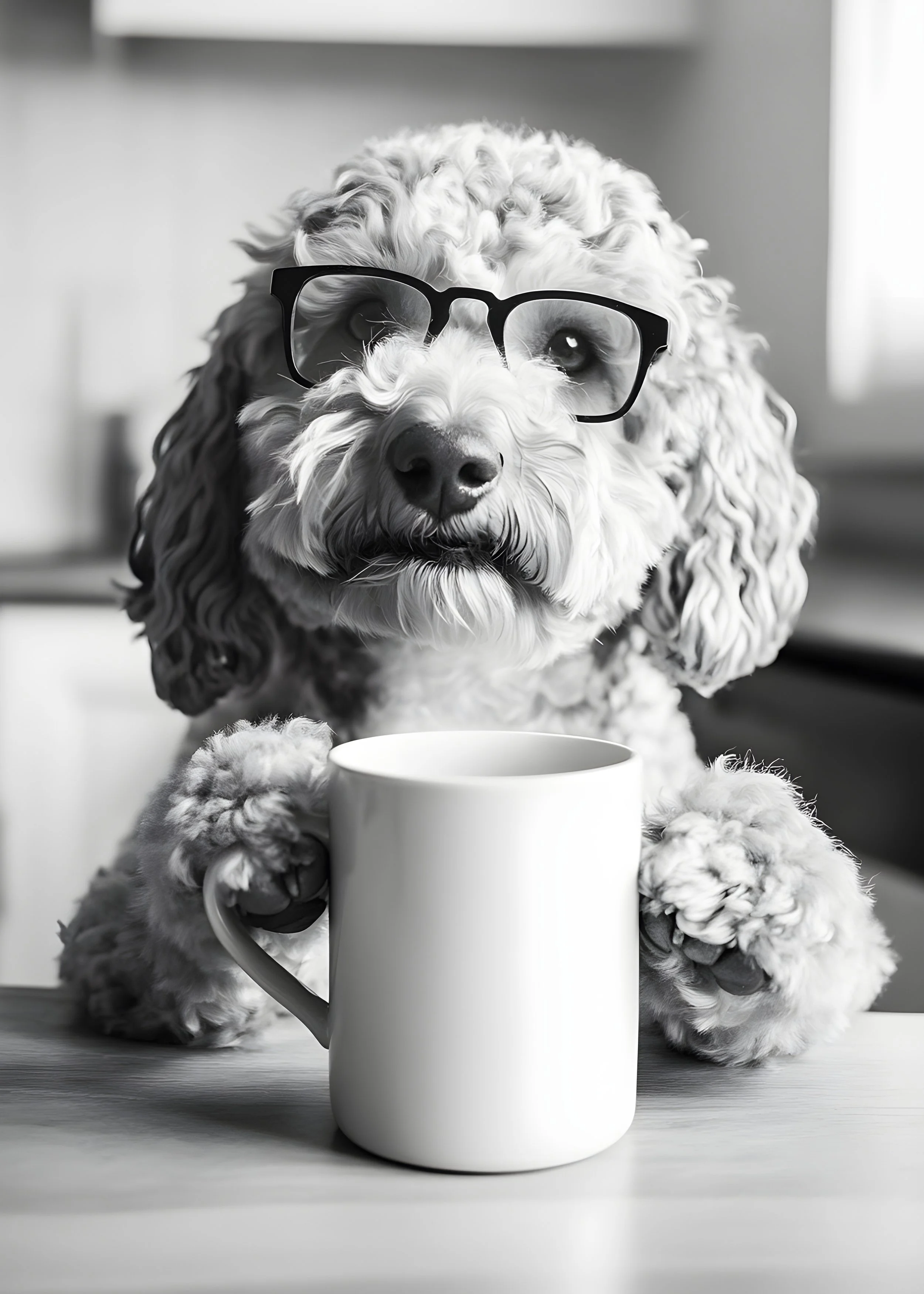 LabradoodleDrinkingCoffee-5by7.jpg