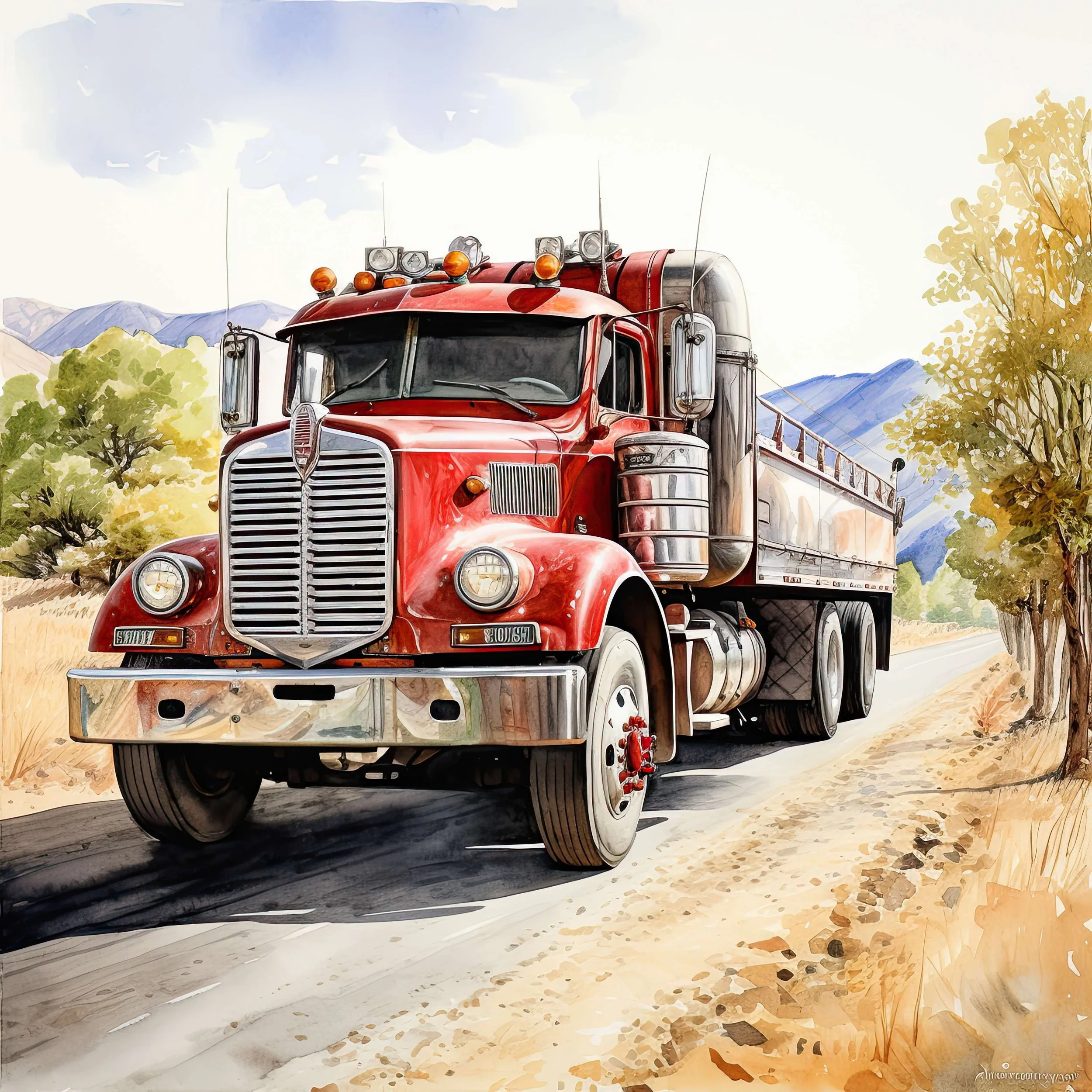 American Trucks Watercolour  Image 3
