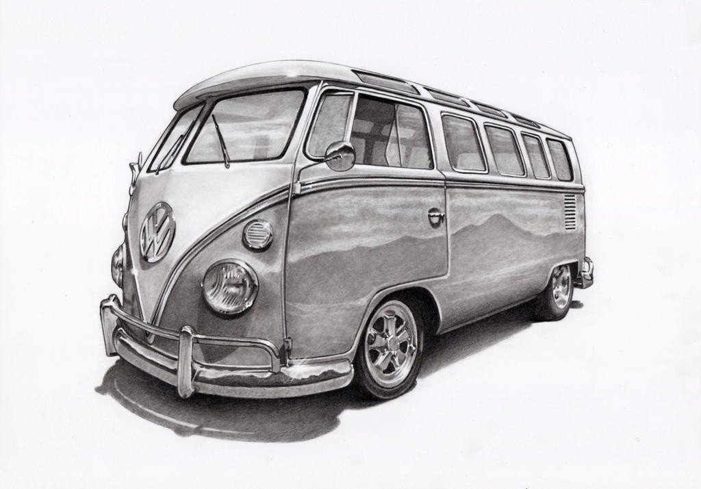 VW Camper Pencil Sketch