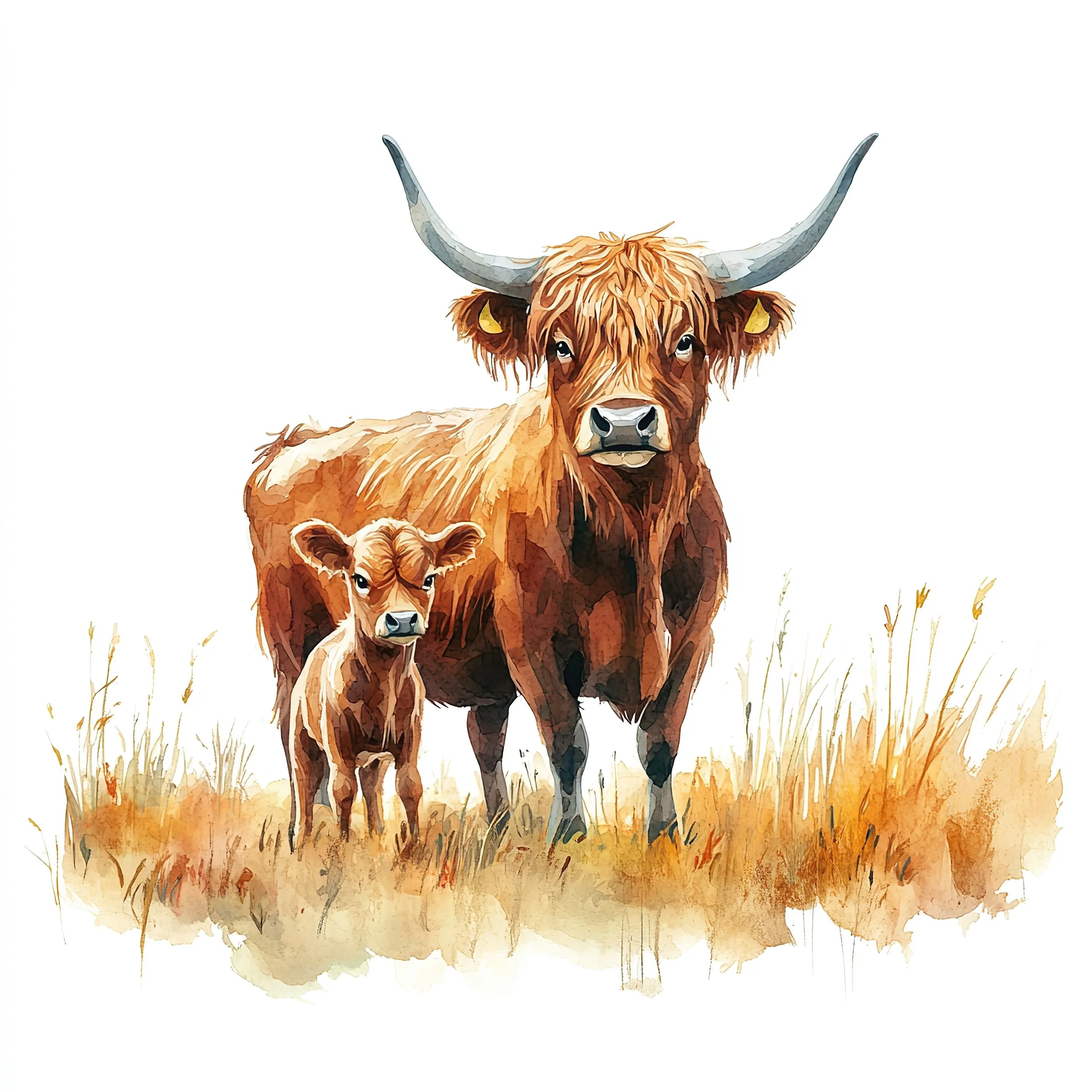 Highland Cow Watercolour Art  Art 3