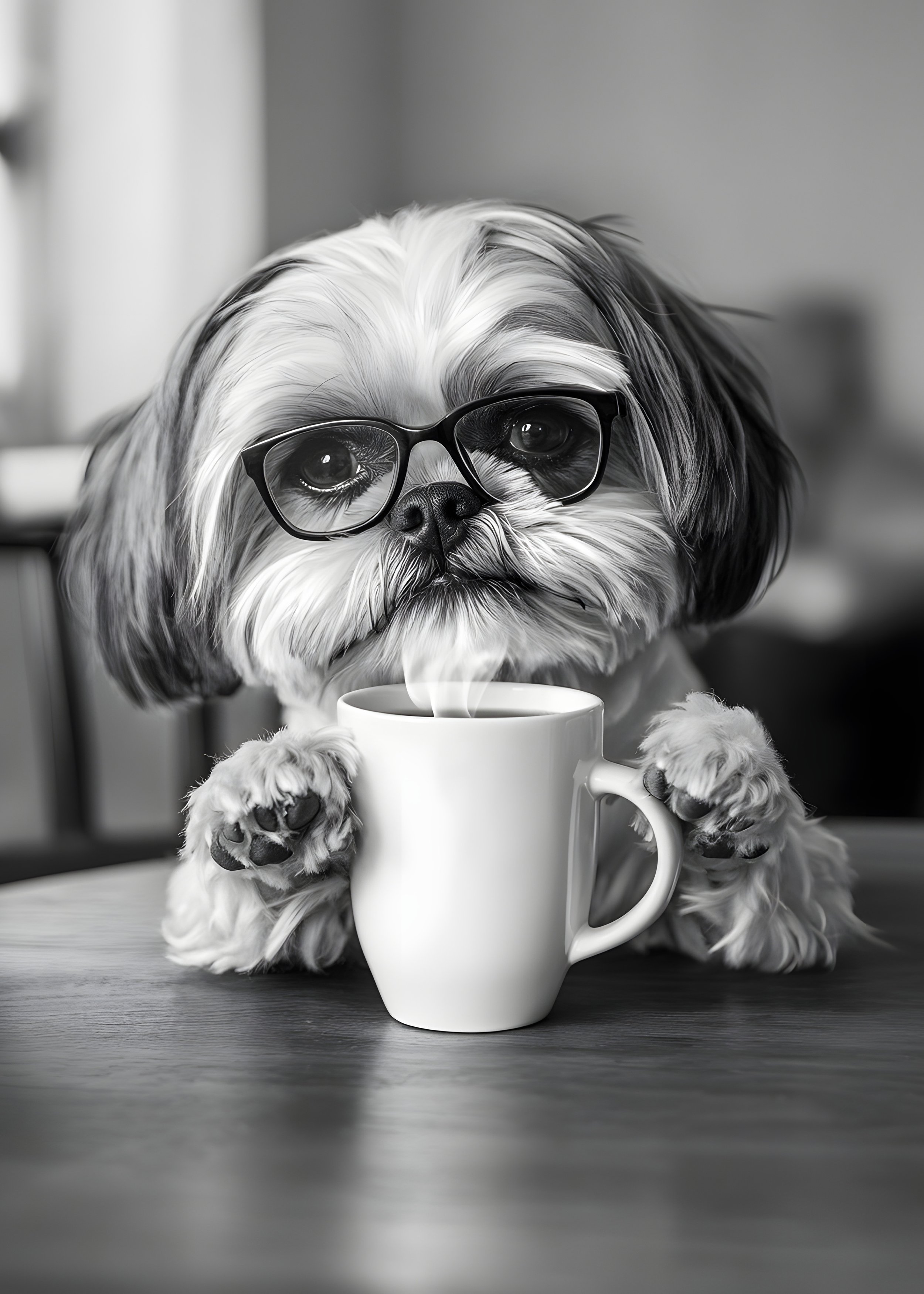 ShihTzuDrinkingCoffee-5by7.jpg