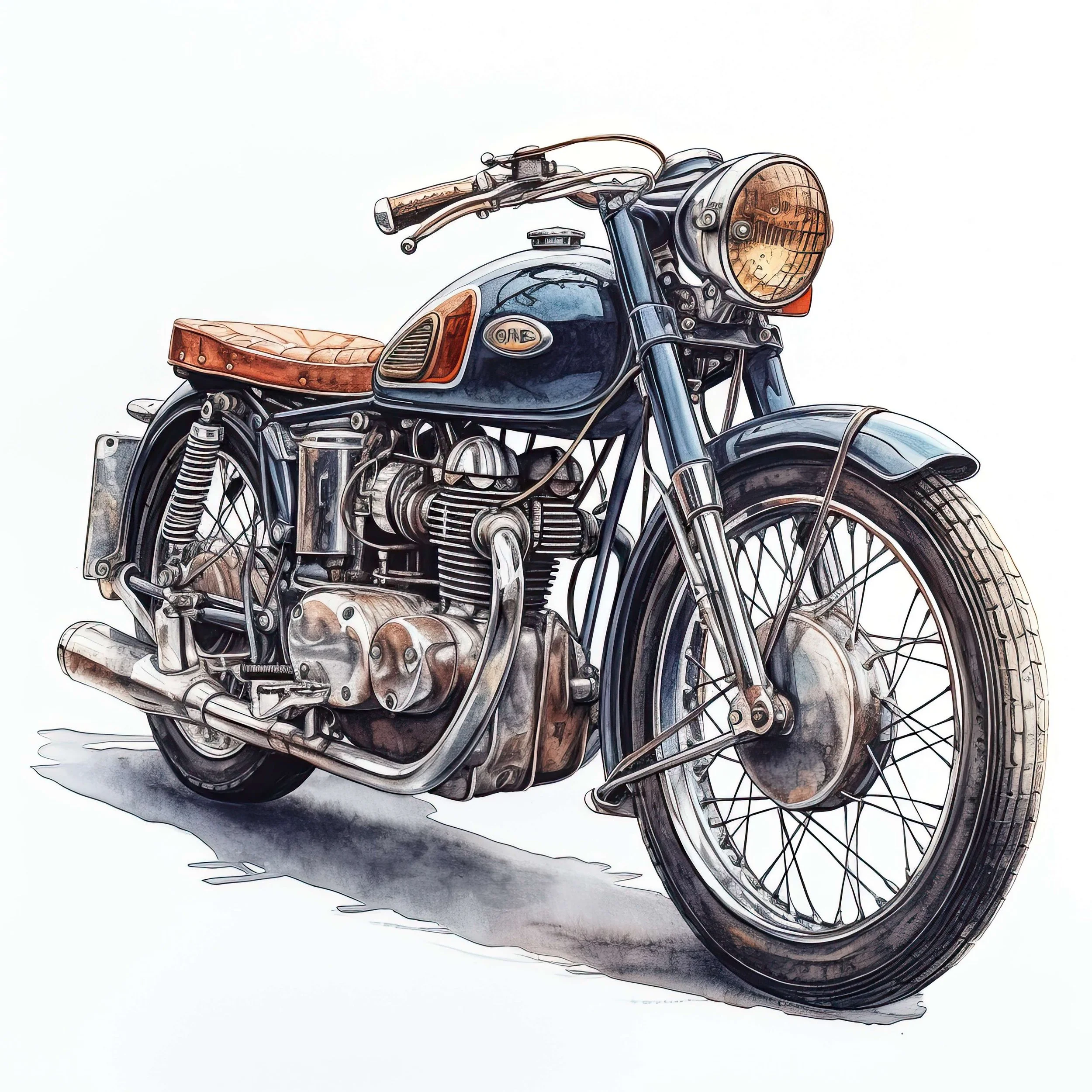 Motorbike Watercolour  Image 7