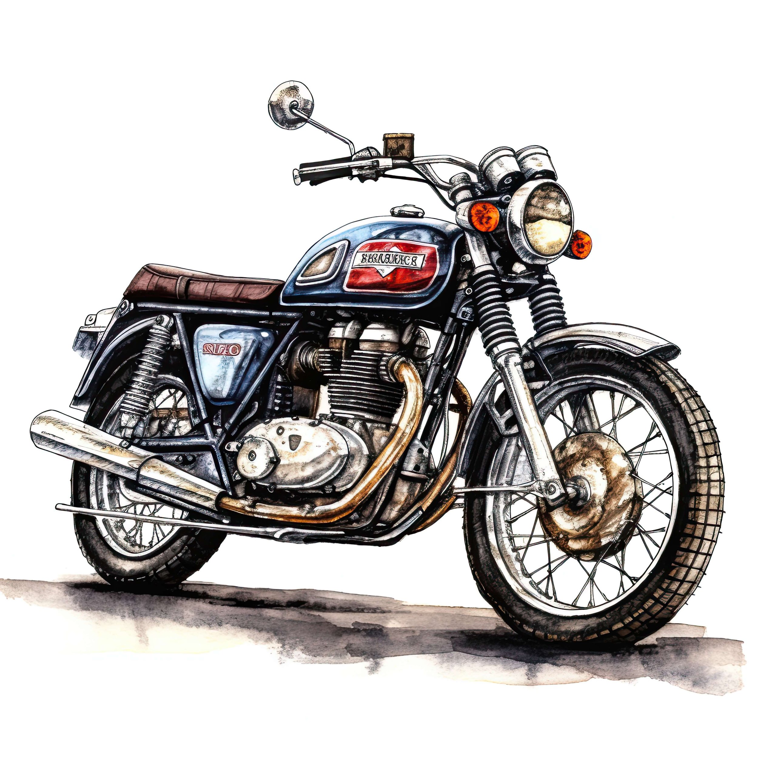 Motorbike Watercolour  Image 11