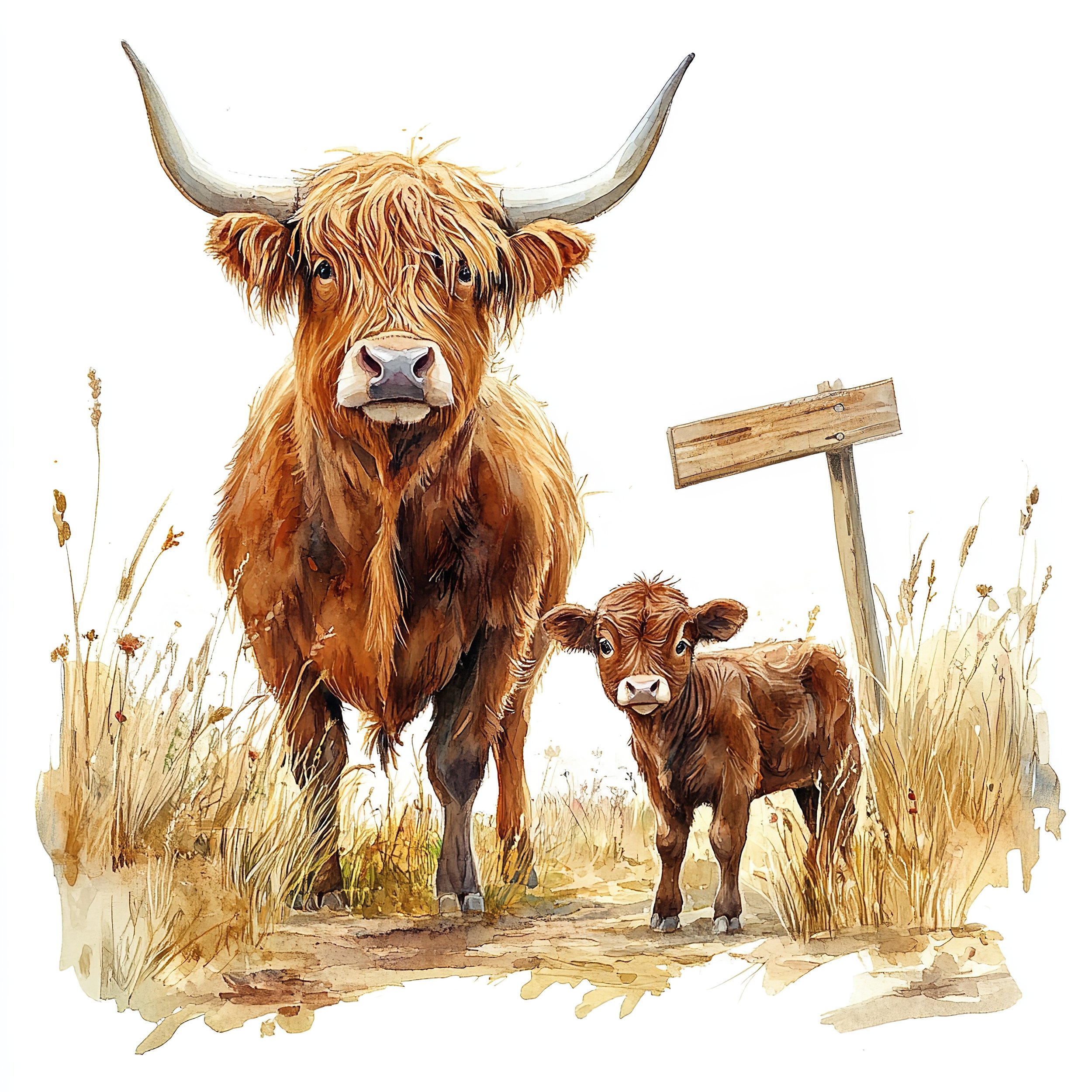 Highland Cow Watercolour Art  Art 4