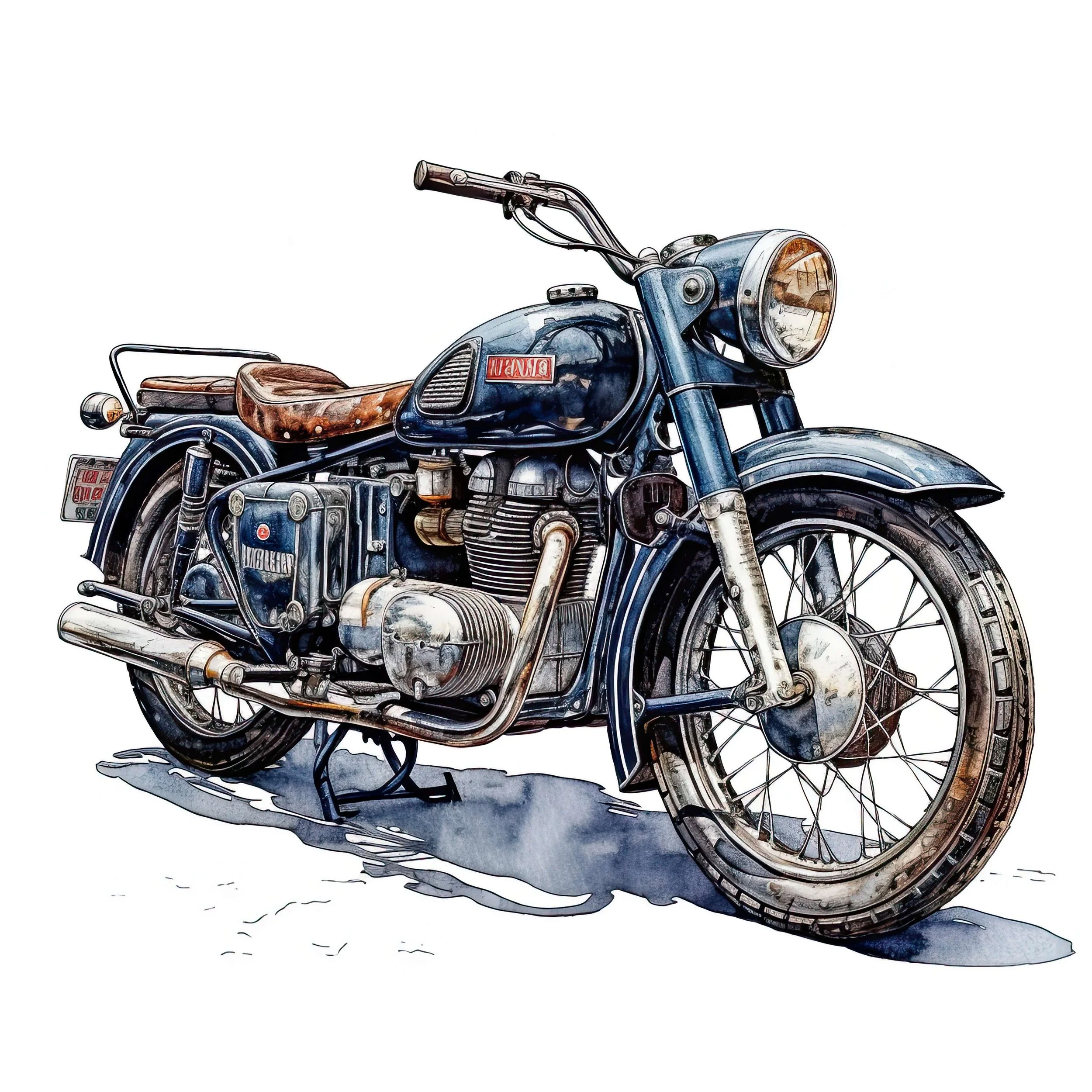 Motorbike Watercolour  Image 2