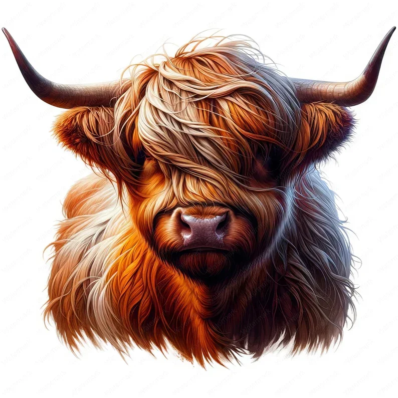 Highland Cow Watercolour Art