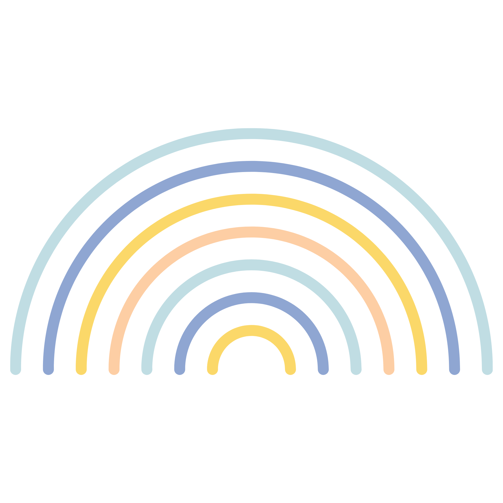 Pastel coloured rainbow.