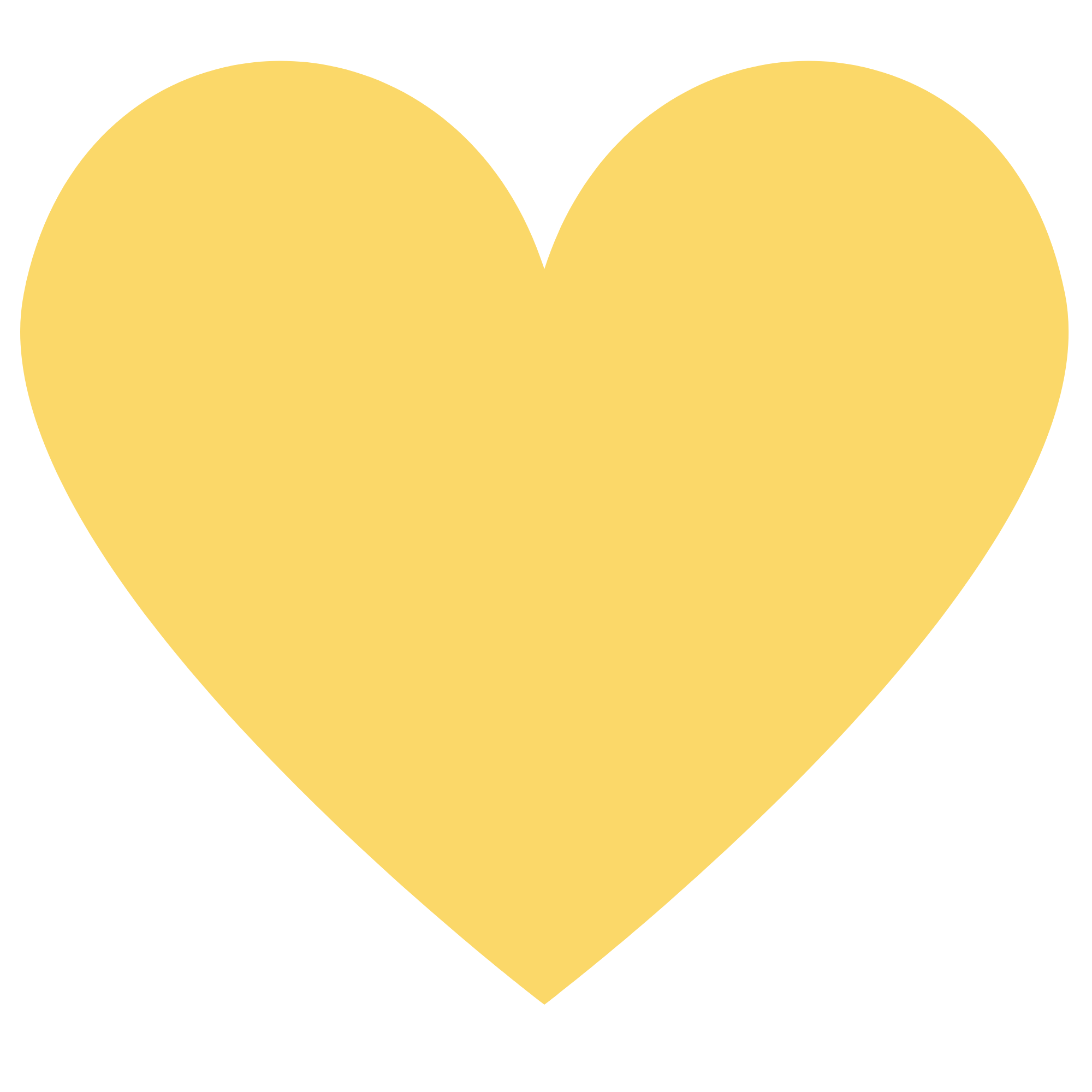 Yellow heart icon with a small notch at the top center, on a black background.