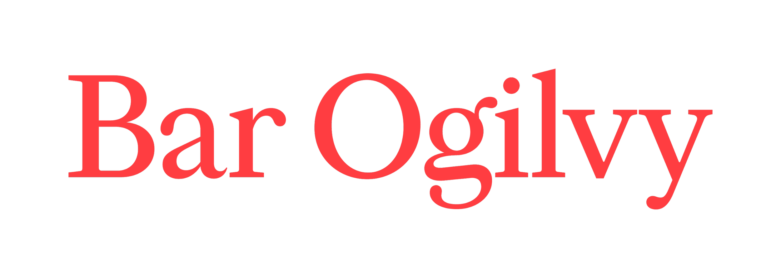 Texto em vermelho que diz 'Bar Olgy' em fundo preto.