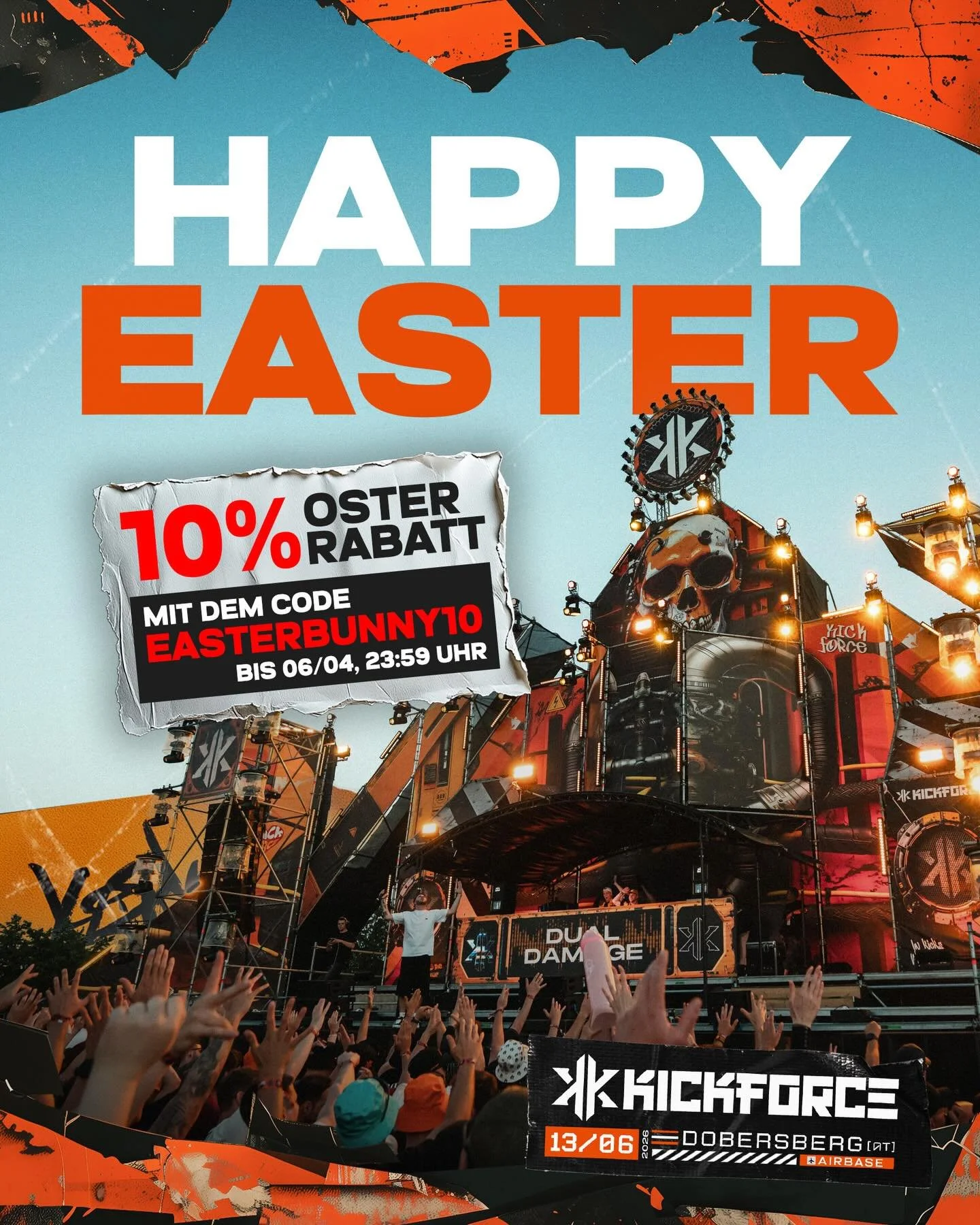 Happy Easter 🐰
10% off with code EASTERBUNNY10.
Best price - move fast.🔥
.
.
#kickforce #kickforcefestival #easterbunny #hardstyle