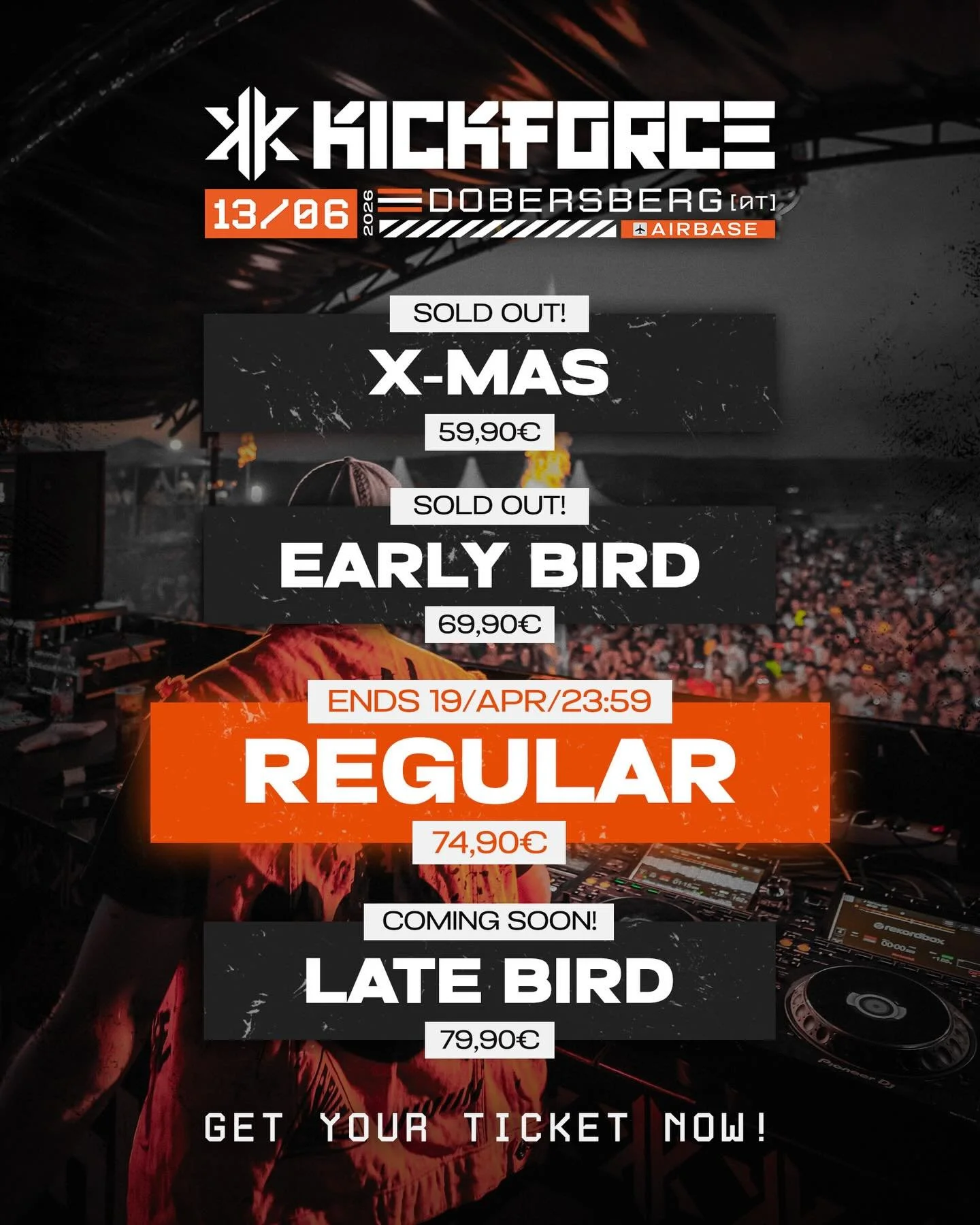 ❌ Last chance - lock in your regular ticket today before prices rise🤘
.
.
#kickforce #kickforcefestival #lastchance #hardstyle