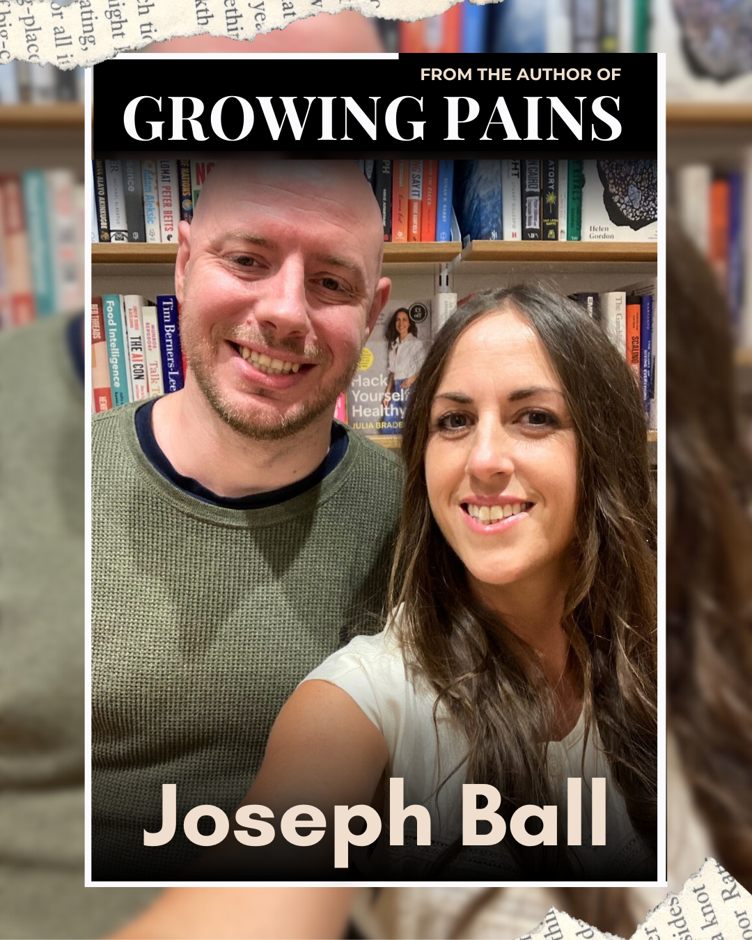 two author smiling in a book store