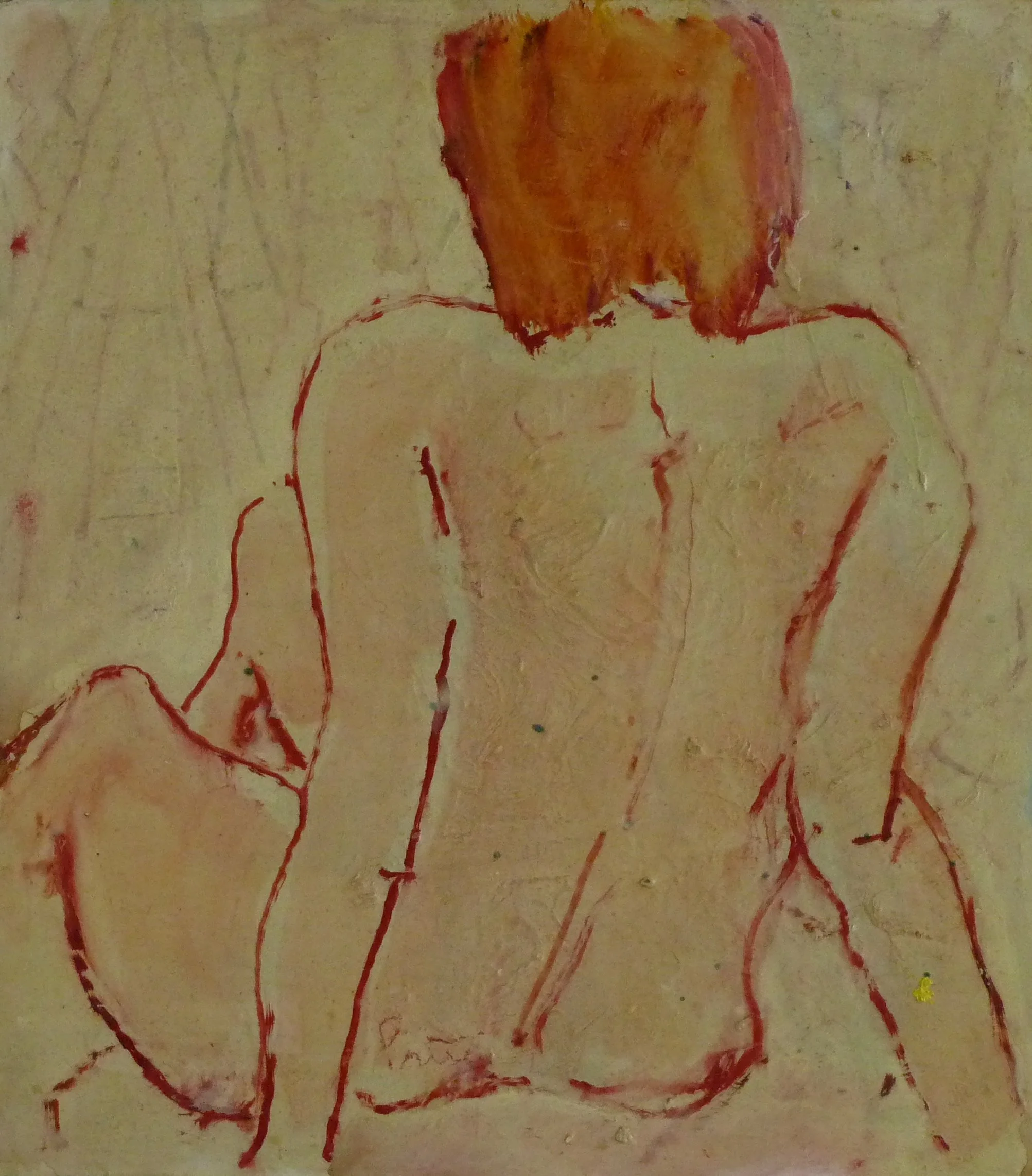 Seated Nude with Red Hair by Mary Prittie