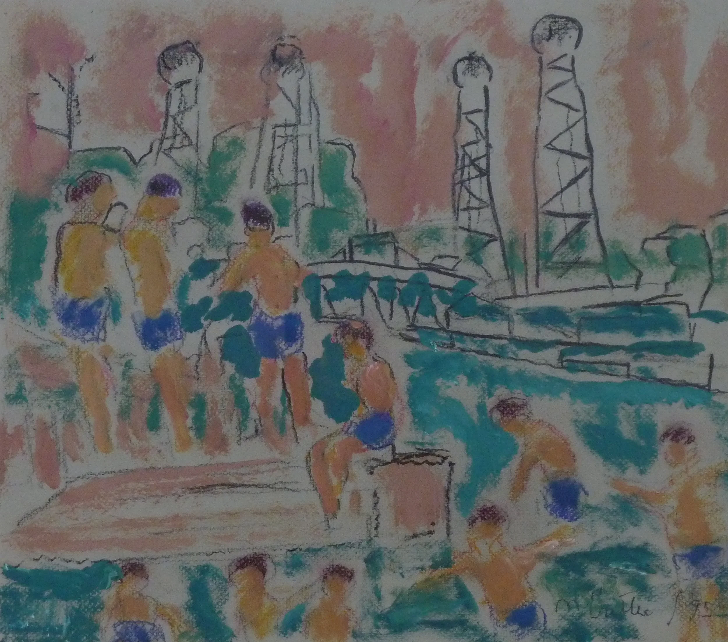 Boys Swimming in the Welland Canal by Mary Prittie