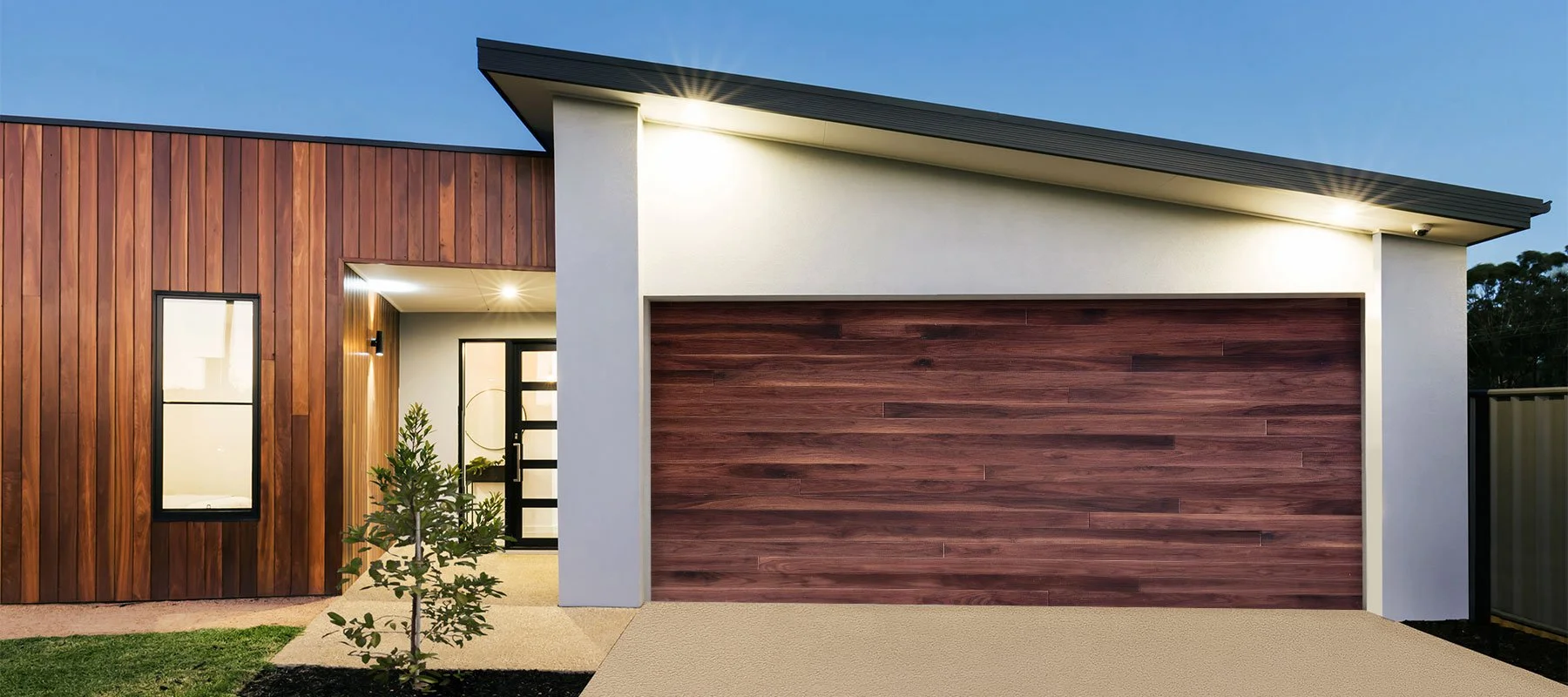 Dark Cedar Plank Garage Door