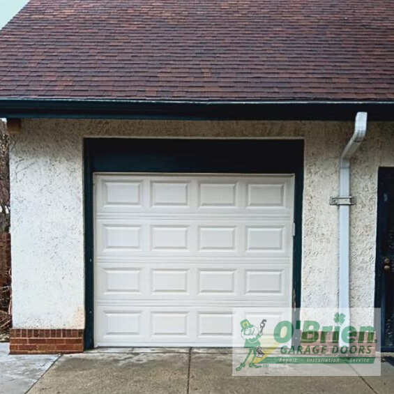 Non-Insulated Garage Door Traditional Raised Panel Almond Color With No Windows With Almond Vinyl Trim
