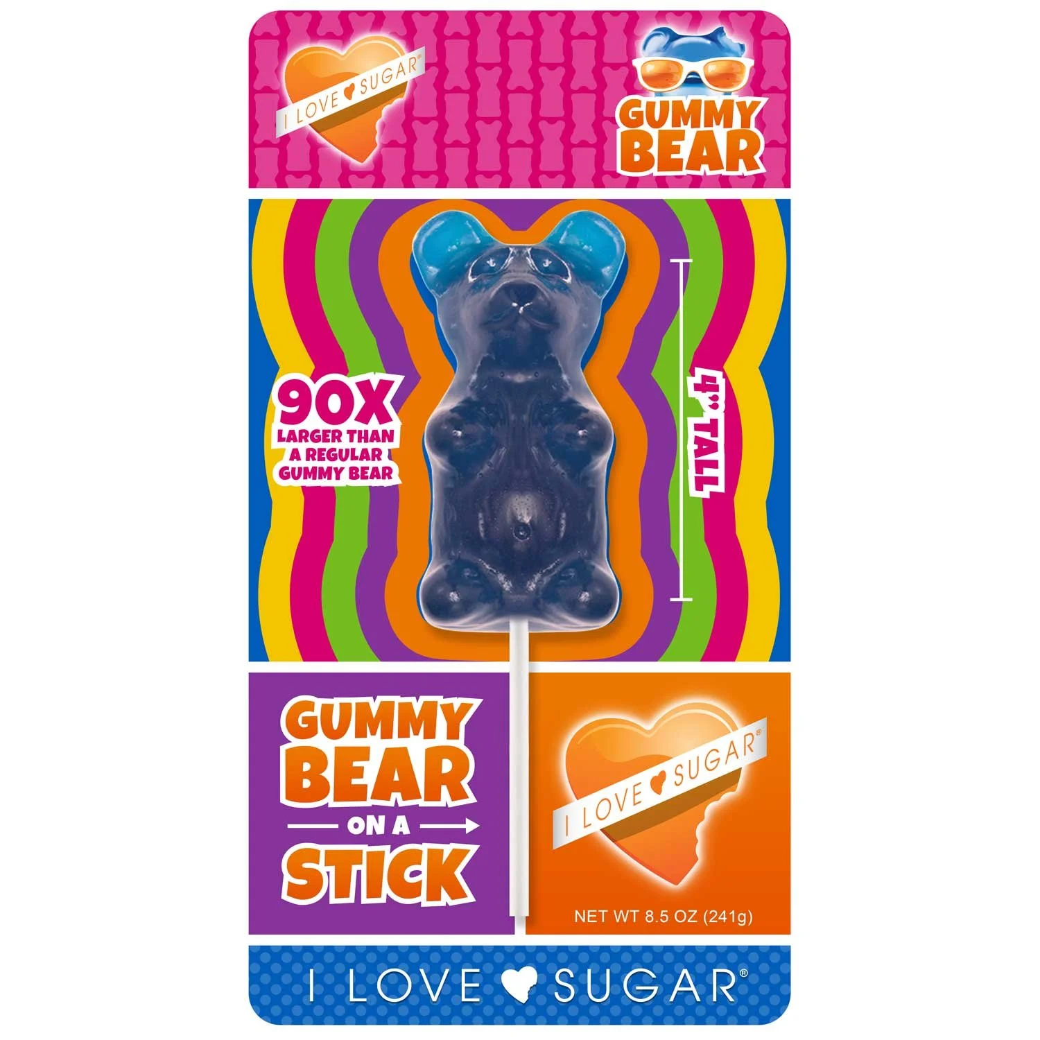 Giant Blue Raspberry Gummy Bear on a Stick – 8.5 oz