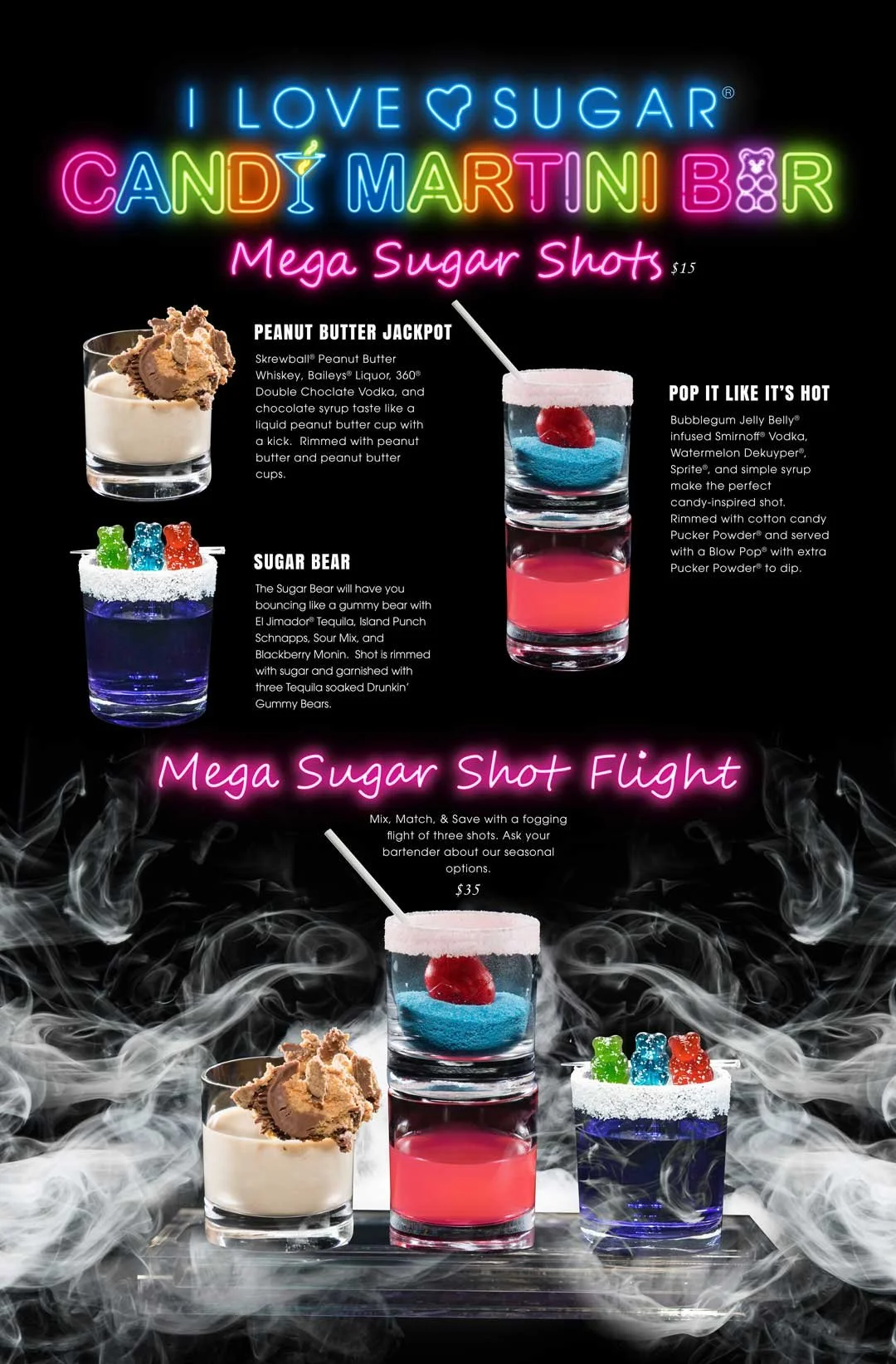 Sugar Shots at the Candy Martini Bar