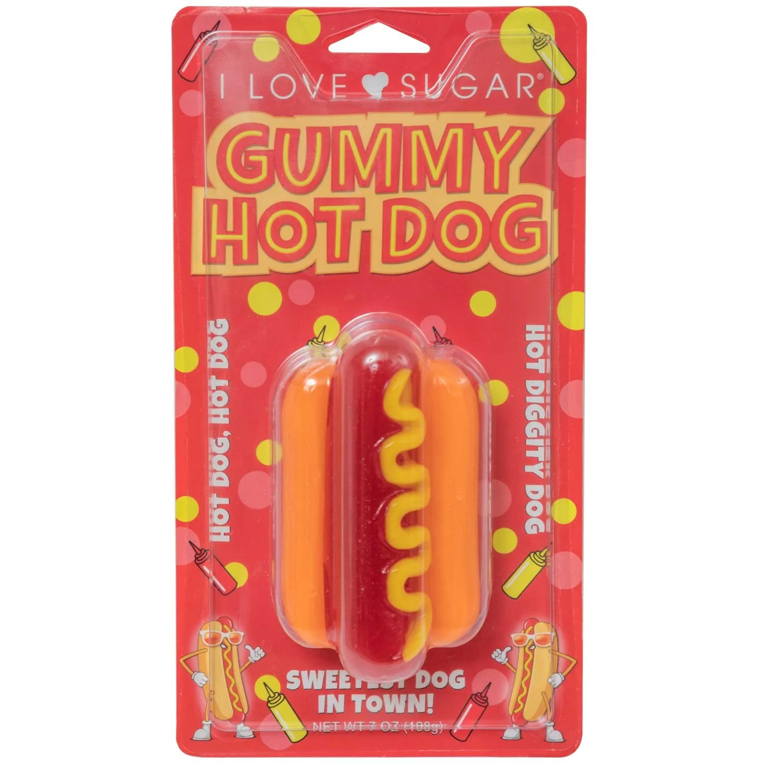 Giant Gummy Hot Dog – 7 oz Fruity Gummy Candy