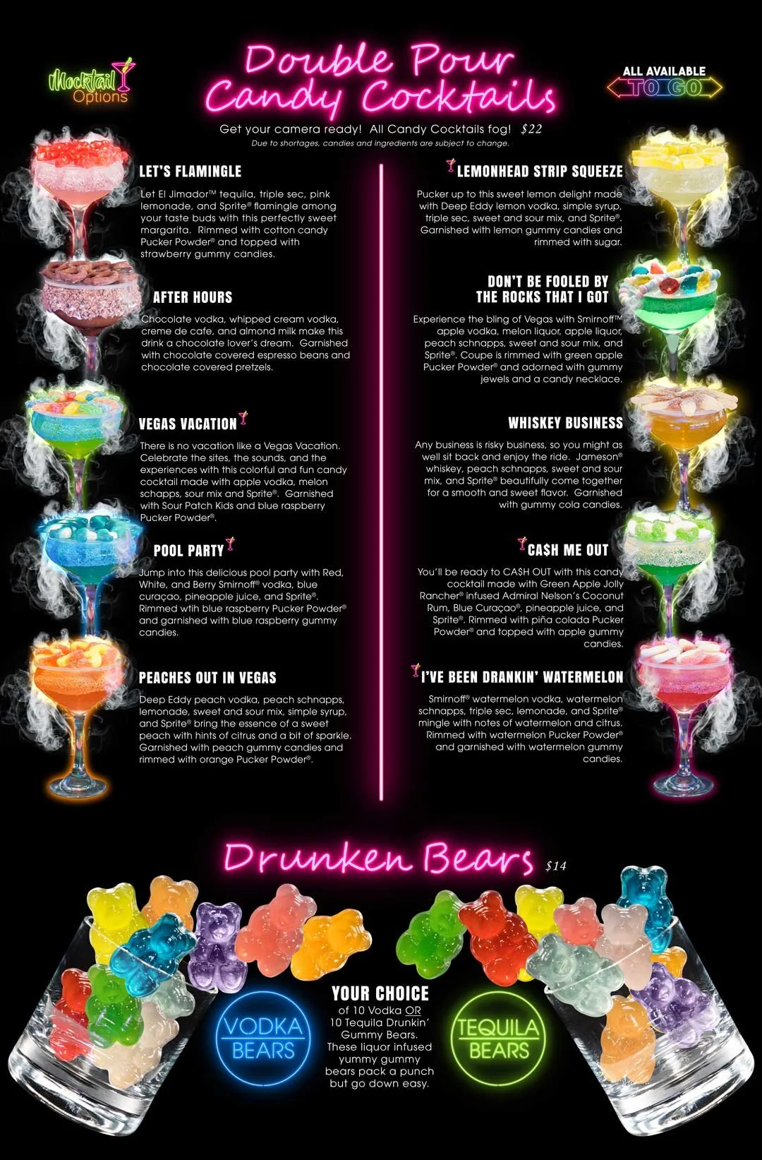 Candy Cocktails and Drunken Bears at the Candy Martini Bar