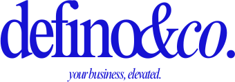 Logo of defin&co with the tagline 'your business, elevated.'