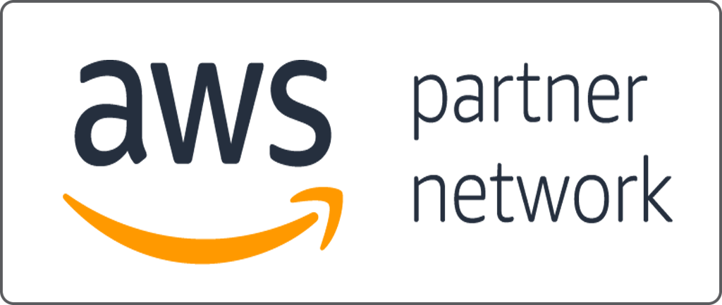 AWS Partner Network logo with the text 'aws partner network' and an orange arrow underneath 'aws'.