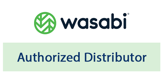 Wasabi authorized distributor sign with green and white logo and blue text.