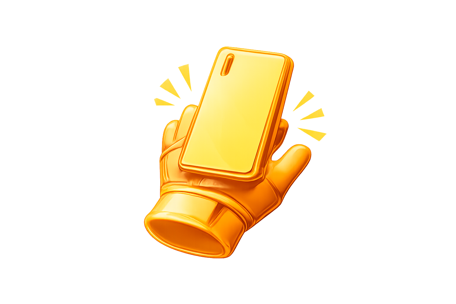 Illustration showing hands-free phone use with PalmLink glove